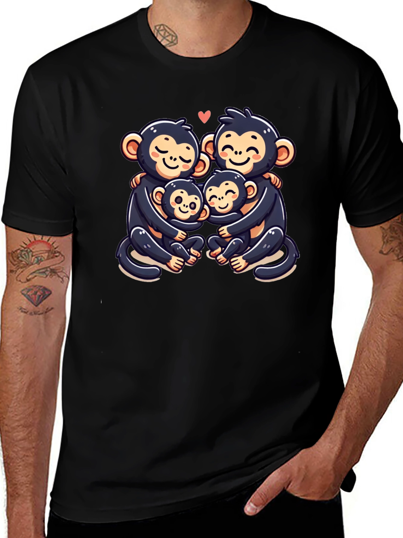 Variant 8 of Cute Monkey Family T-Shirt