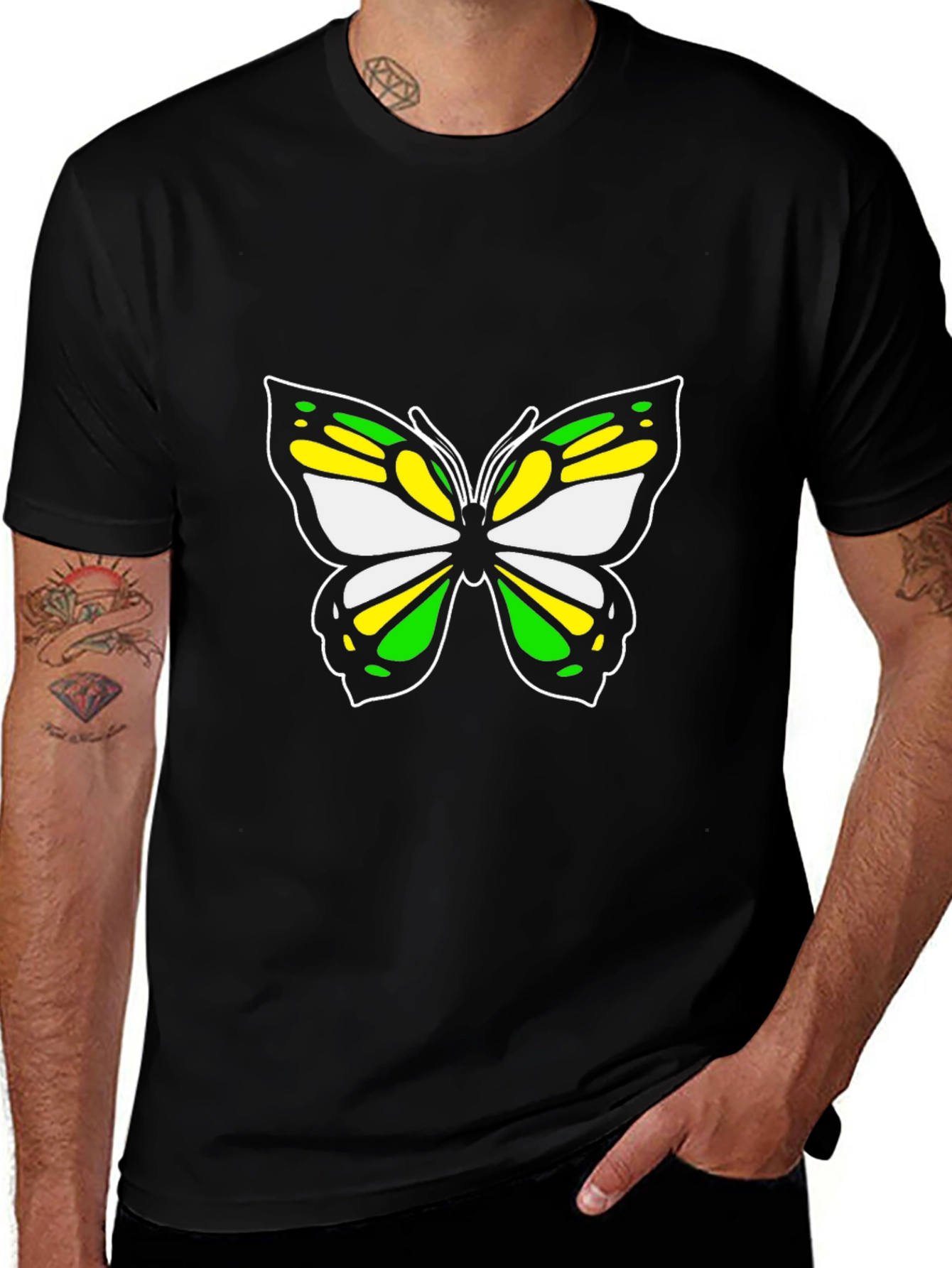 Variant 21 of Butterfly Graphic Black T-Shirt