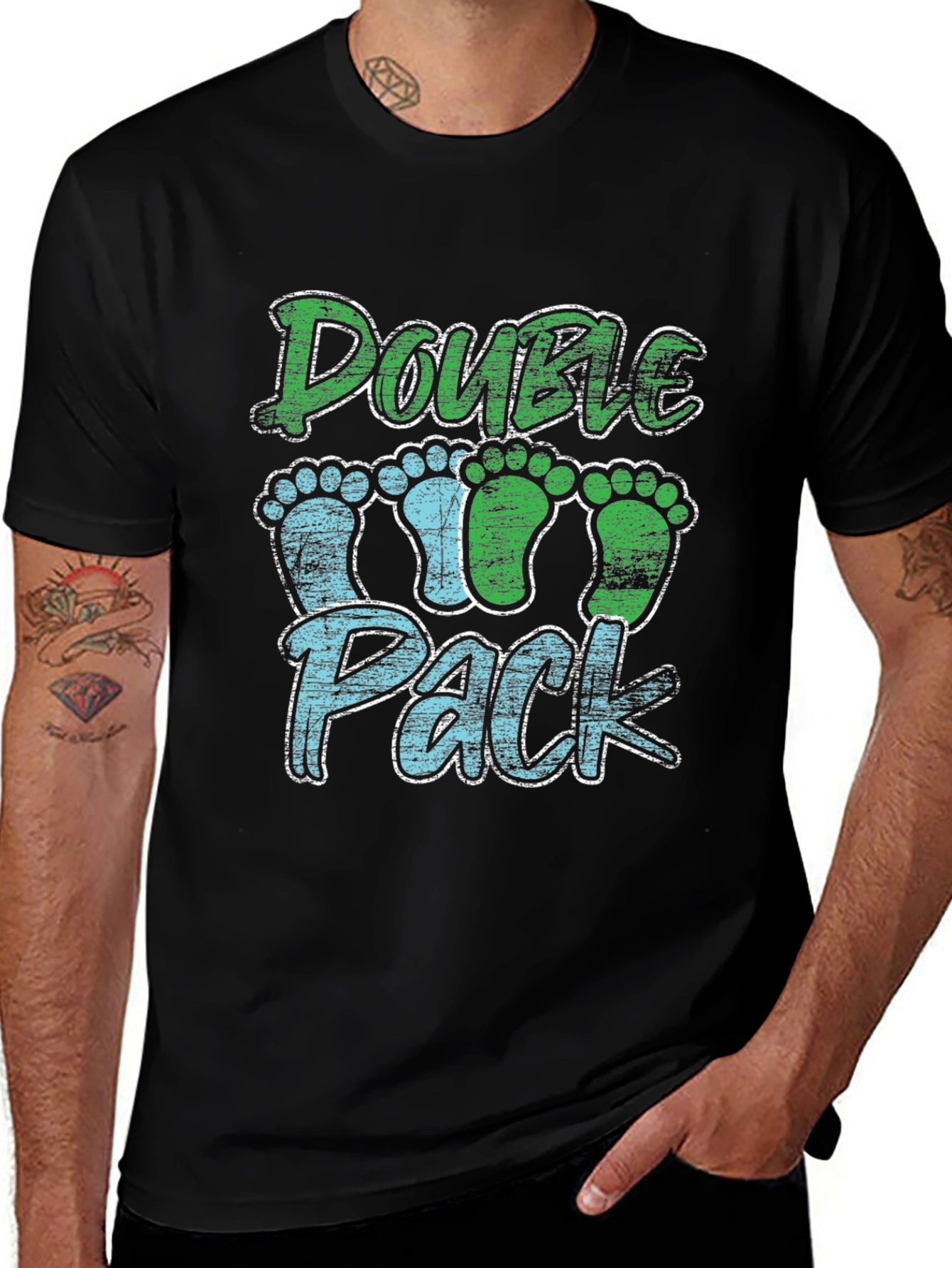Variant 6 of Double Pack Baby Footprints T-Shirt