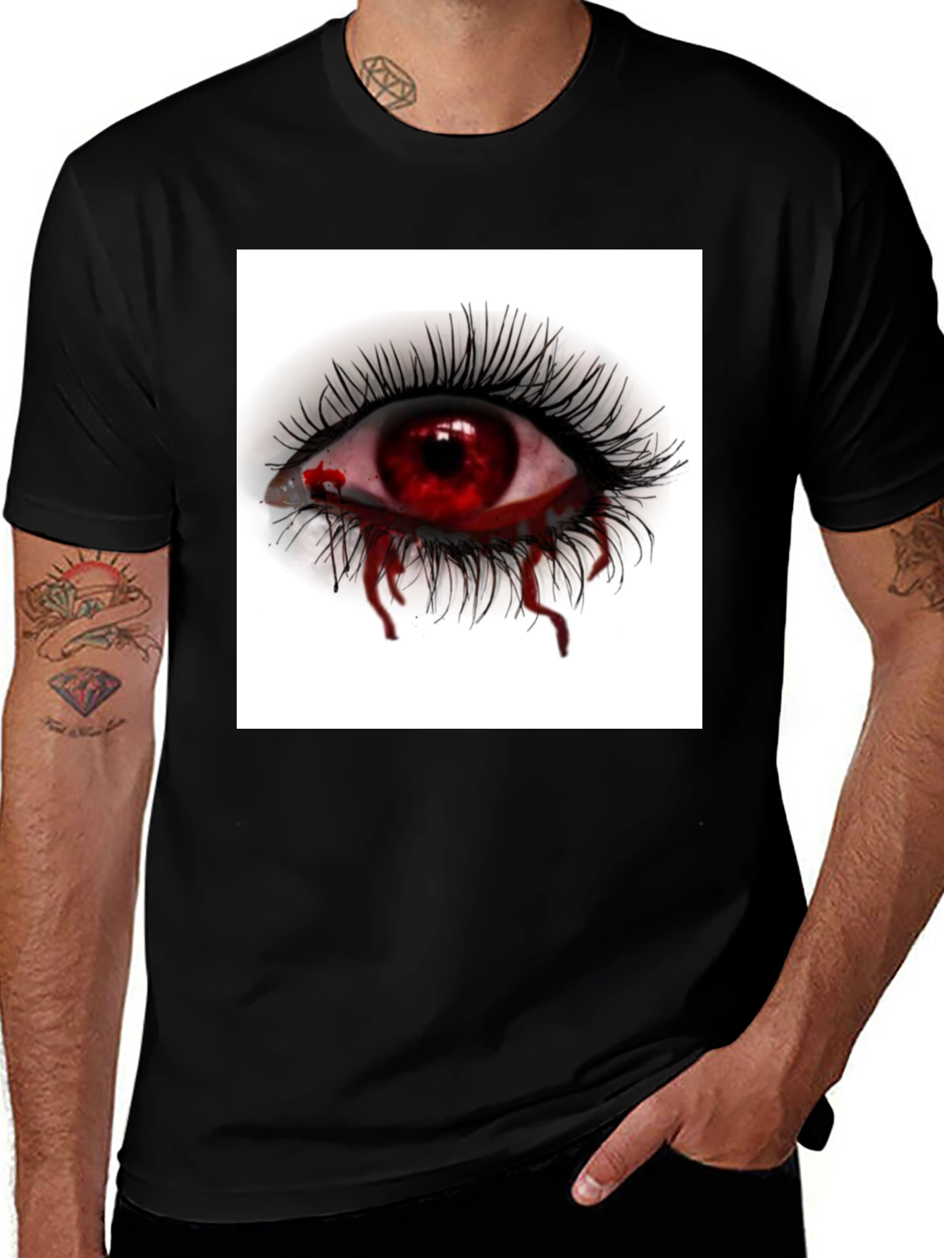 Variant 20 of Bleeding Eye Graphic Tee - Edgy Style