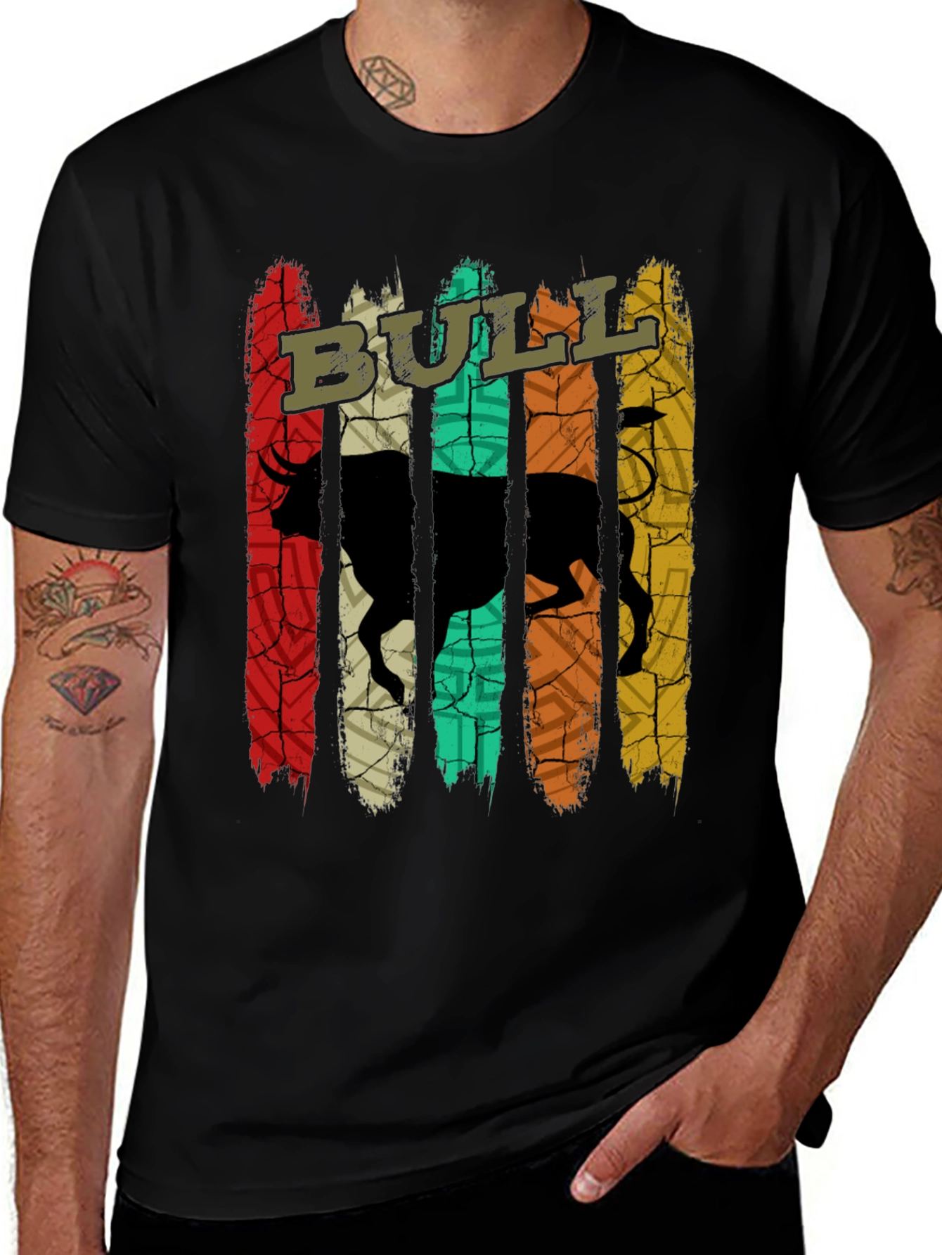 Variant 13 of Vintage Bull Graphic T-Shirt - Retro Style