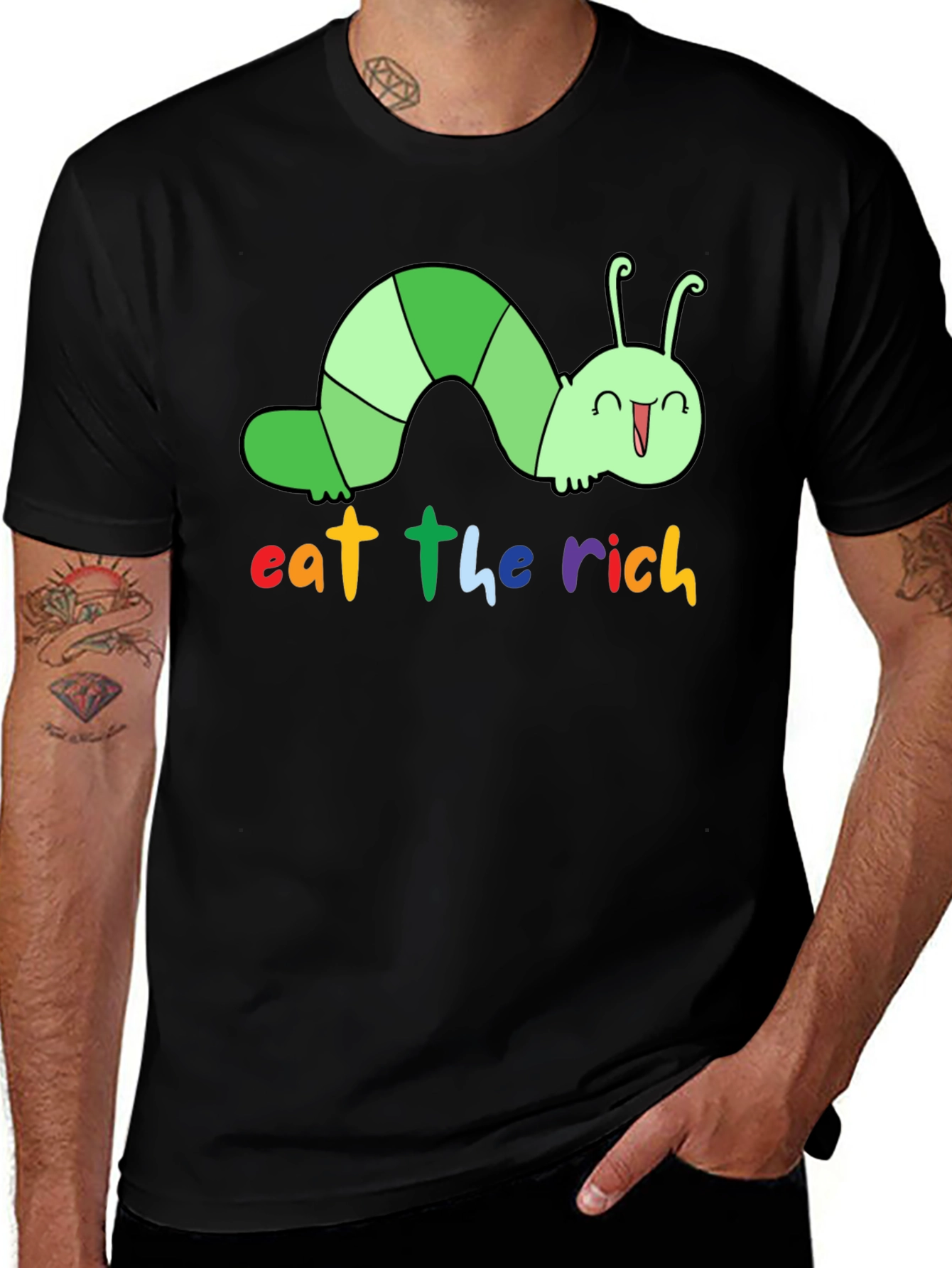 Variant 21 of Eat the Rich Caterpillar Graphic T-Shirt
