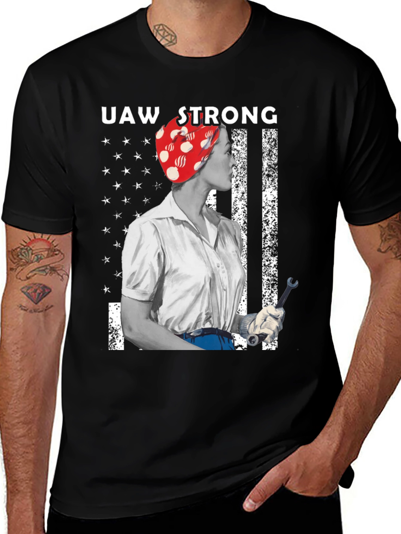 UAW Strong Rosie the Riveter T-Shirt