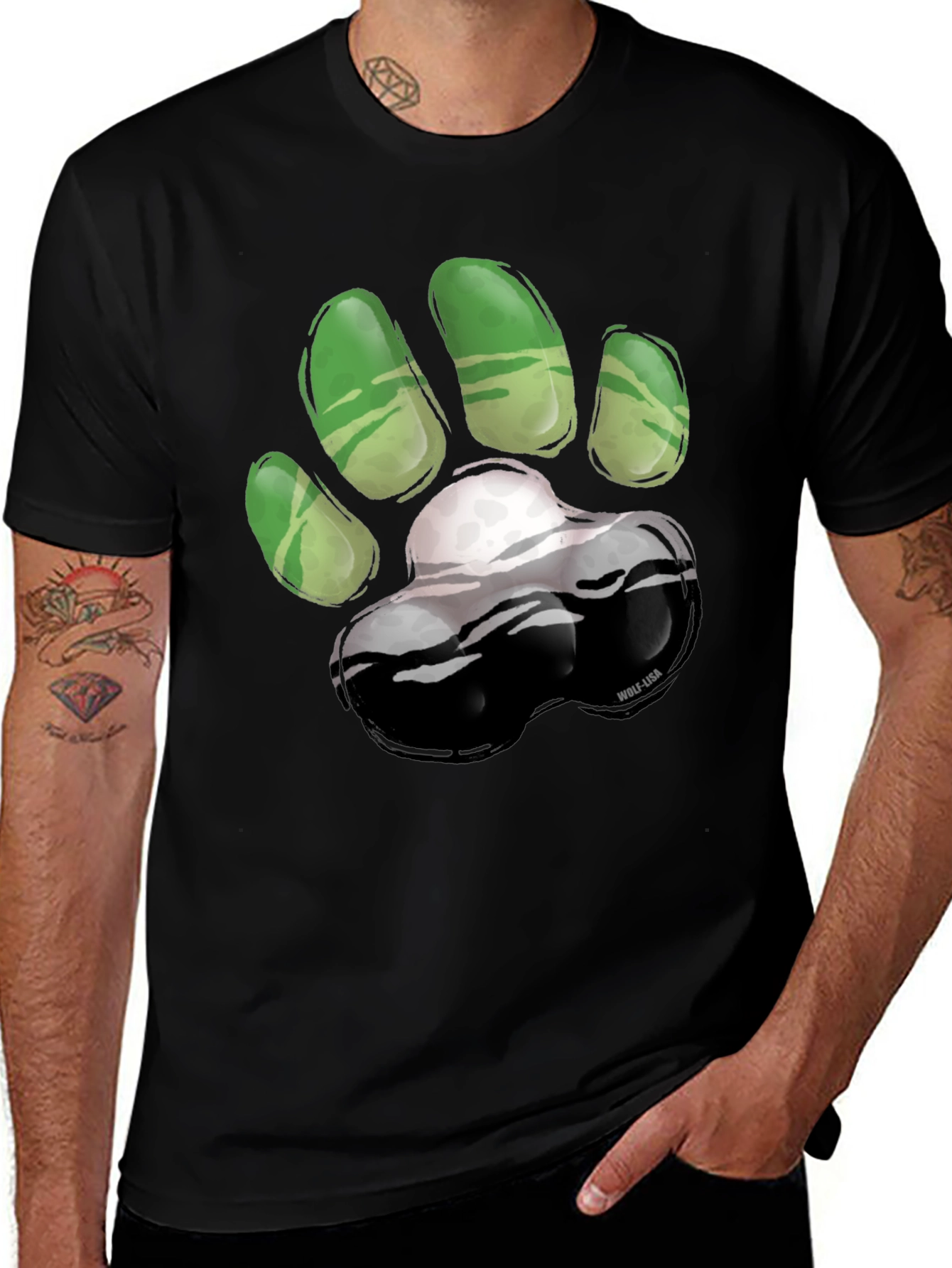 Variant 17 of Green Paw Print T-Shirt