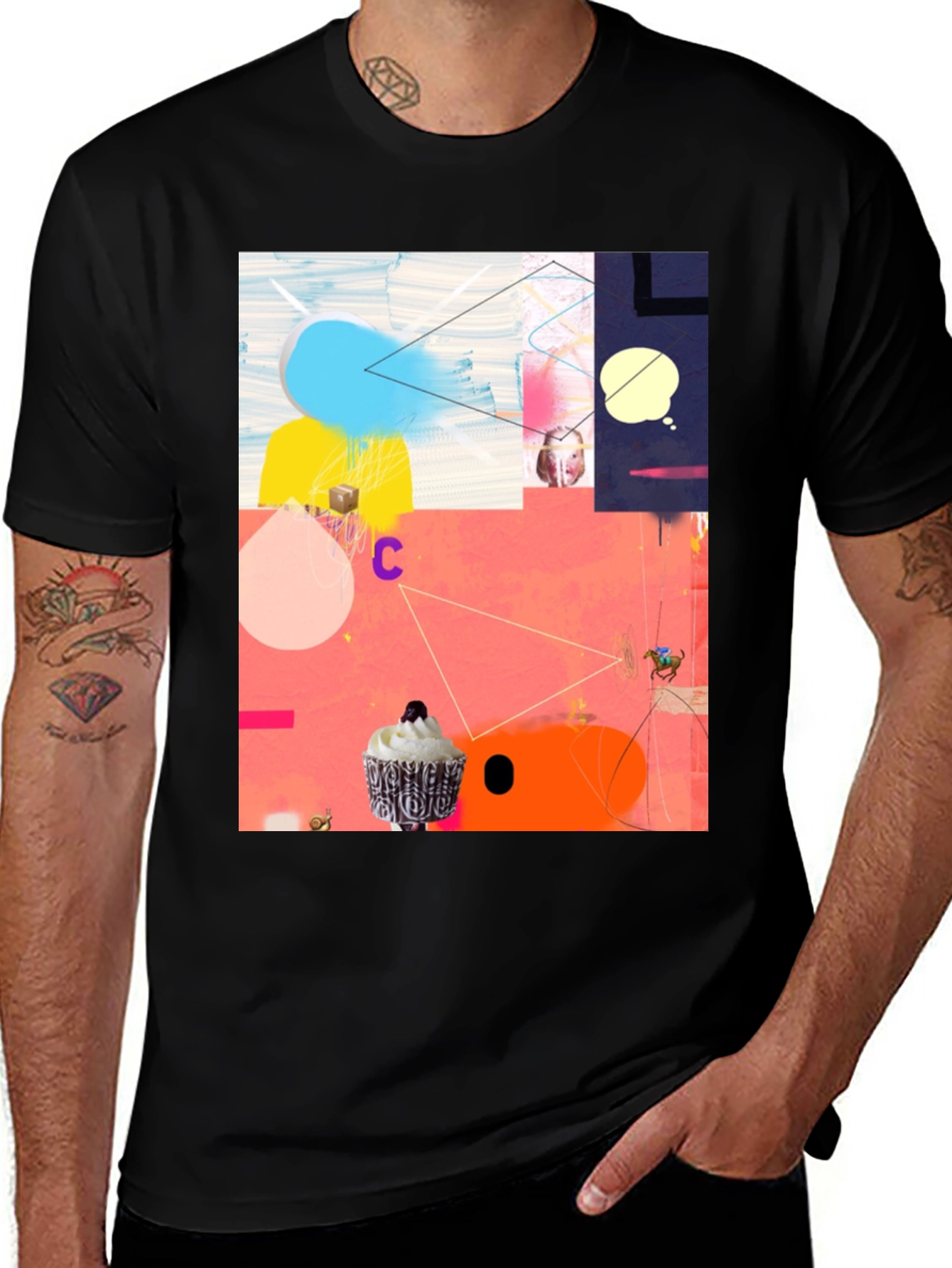 Variant 17 of Abstract Art Graphic Tee - Black