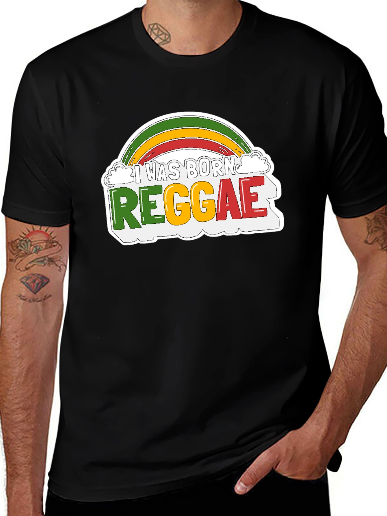 Variant 8 of I Was Born Reggae Graphic Tee