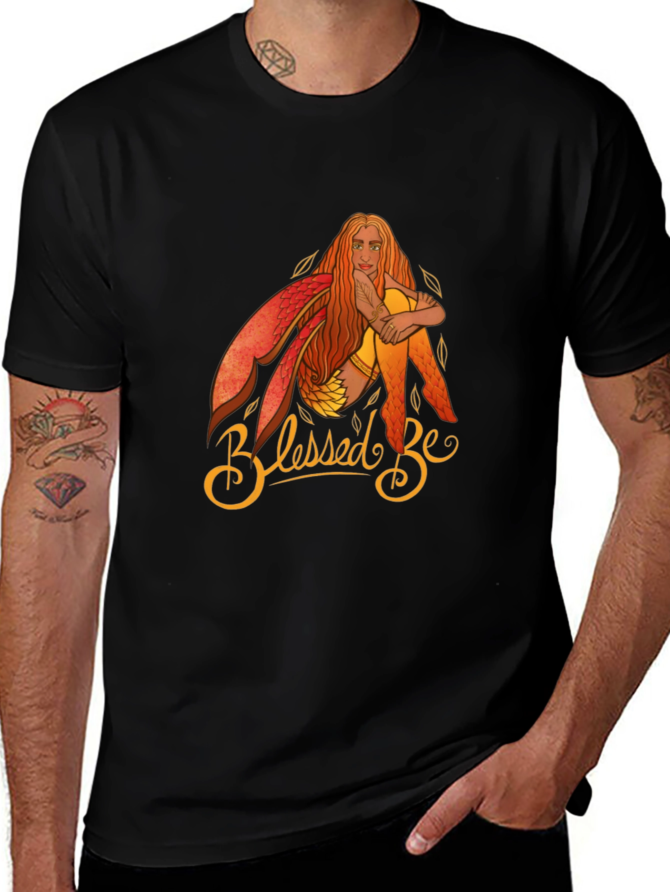Variant 26 of Blessed Be Fairy Graphic T-Shirt - Black Cotton Tee
