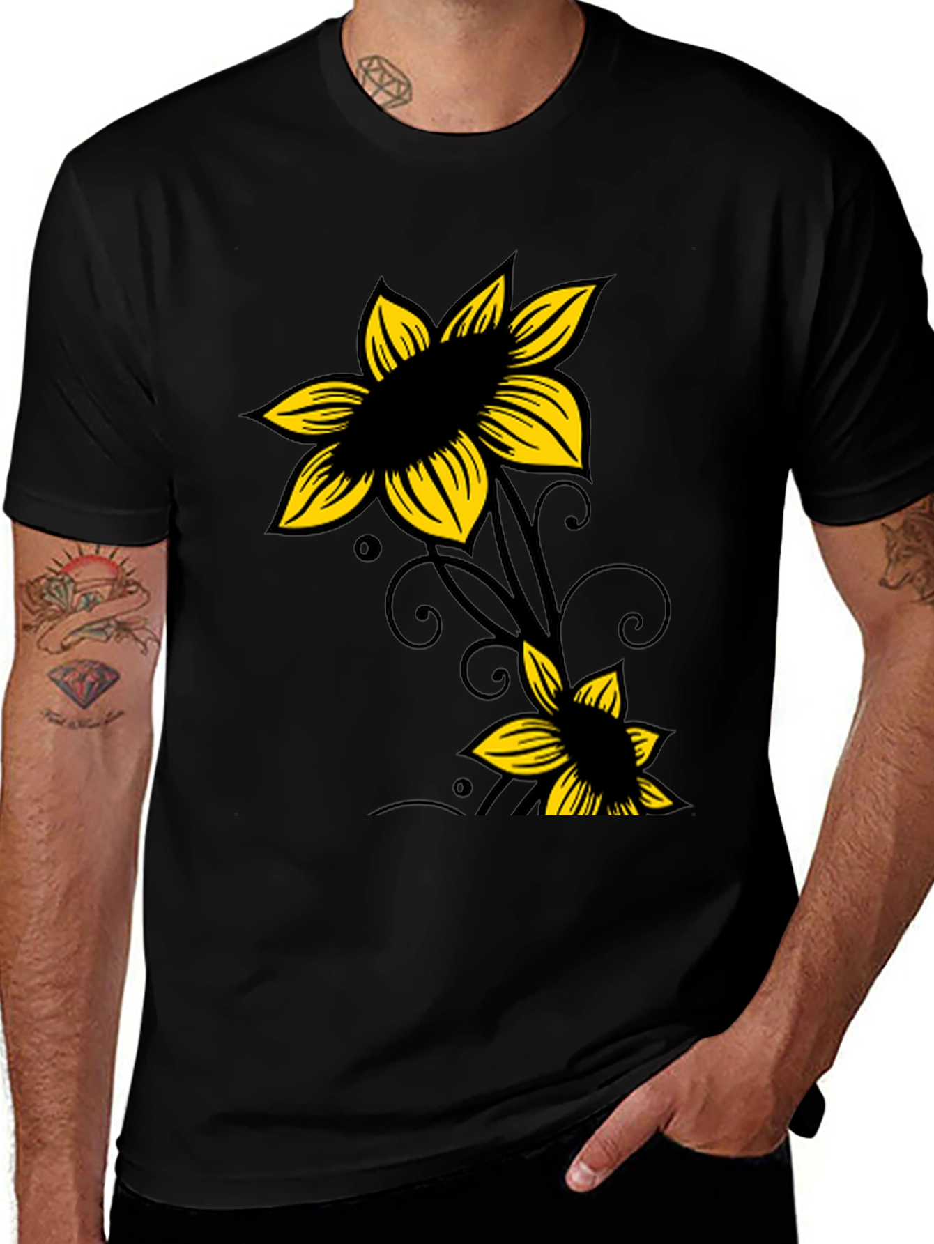 Variant 16 of Black Floral Graphic Tee