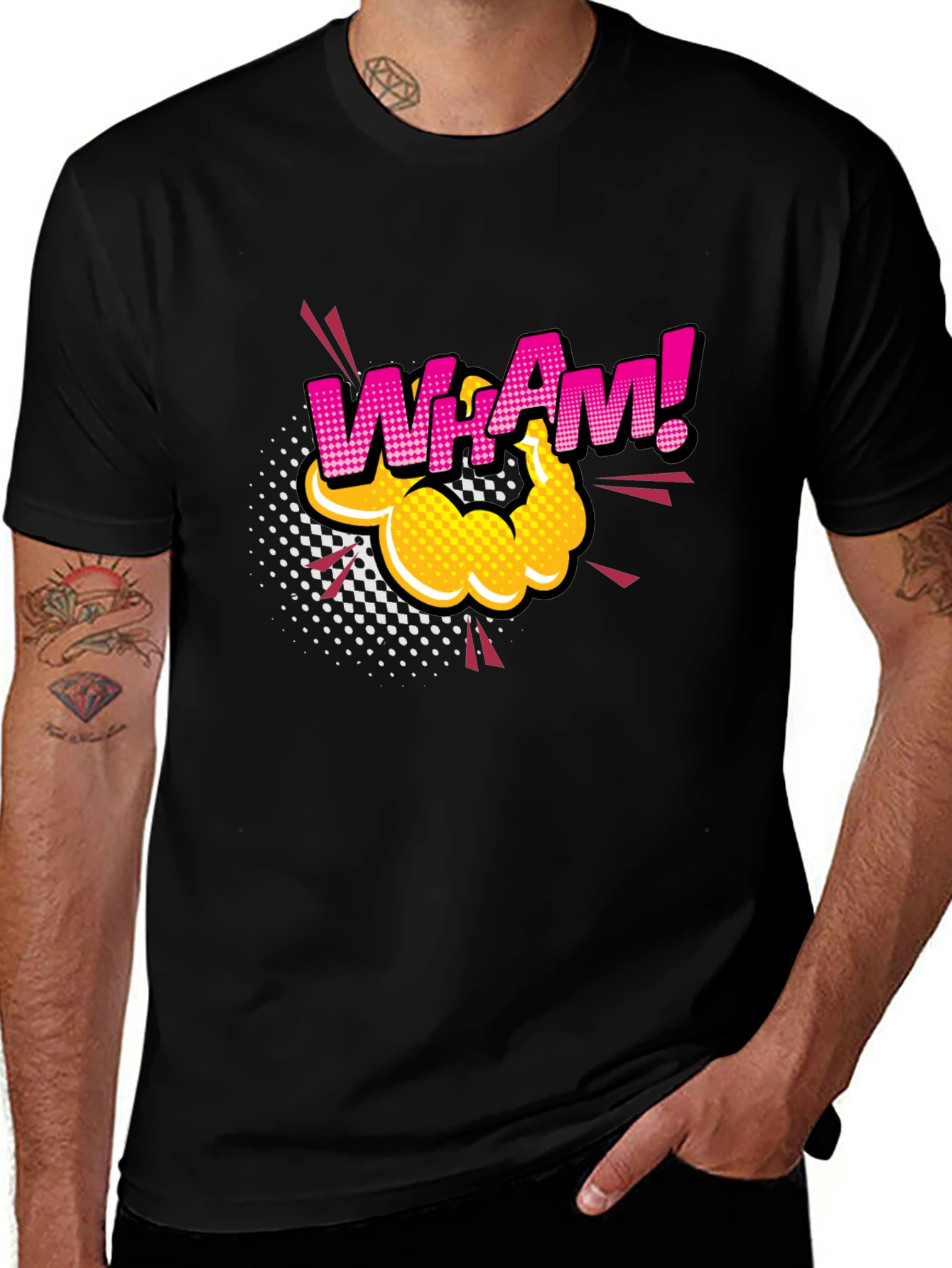 WhAm! Comic Book Style Black T-Shirt