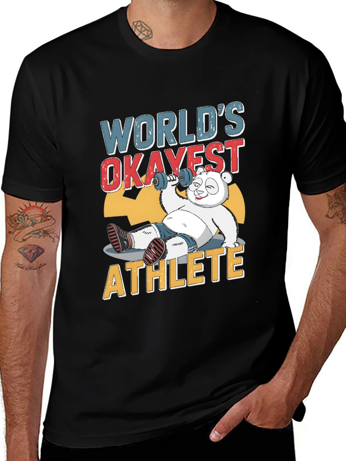 Variant 4 of World's Okayest Athlete Panda T-Shirt