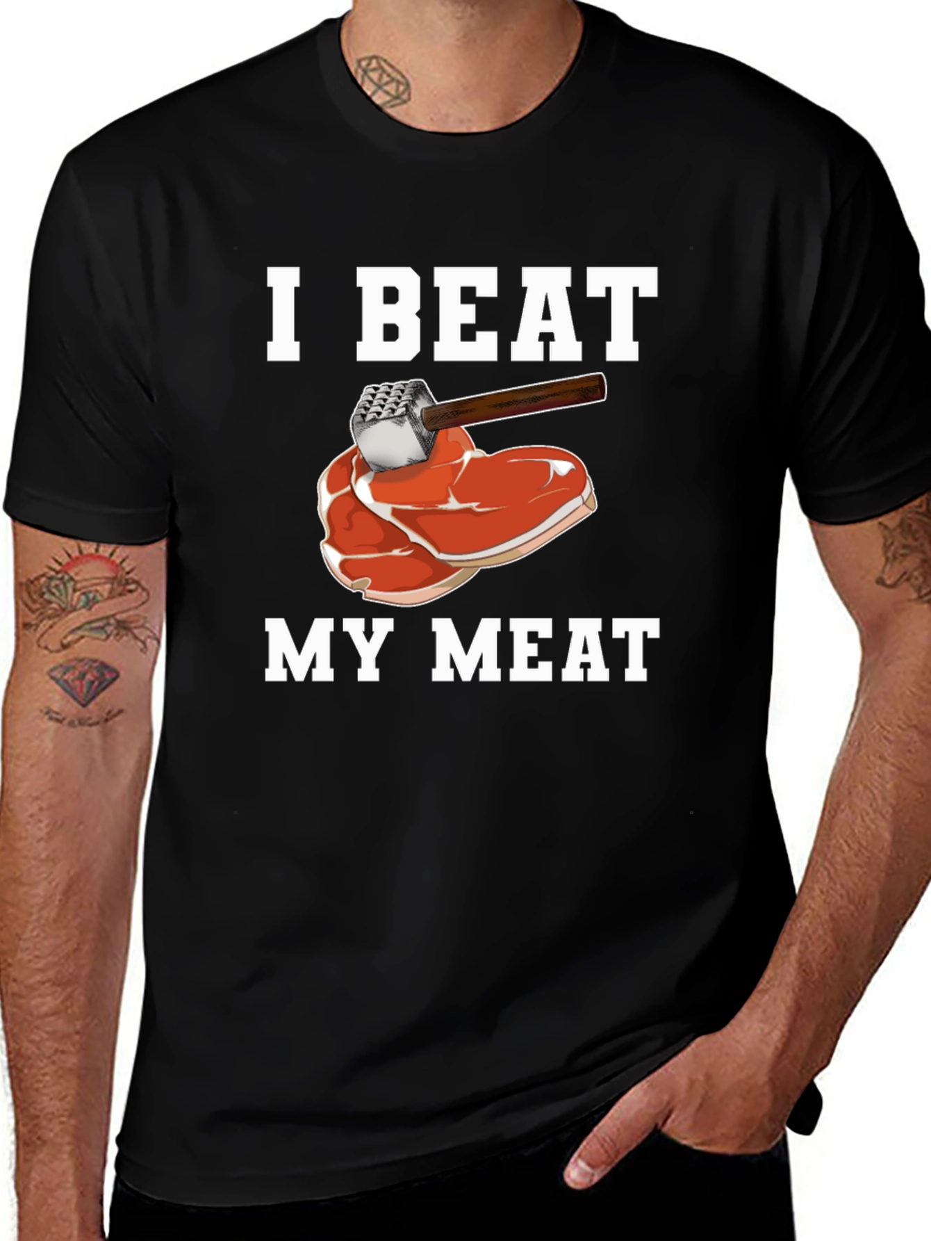 I Beat My Meat T-Shirt - Funny Graphic Tee