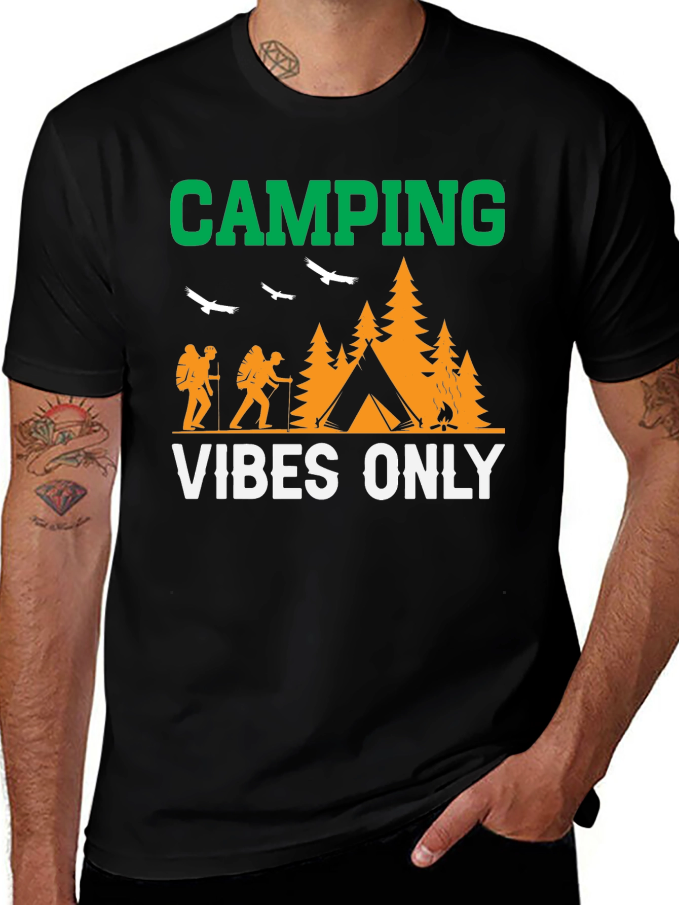 Variant 4 of Camping Vibes Only T-Shirt - Nature Adventure Tee
