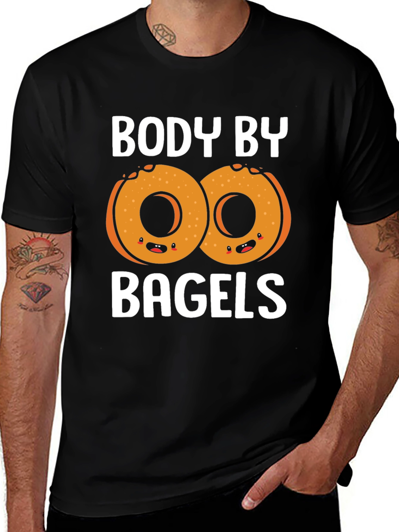 Variant 20 of Body By Bagels T-Shirt Funny Foodie Tee