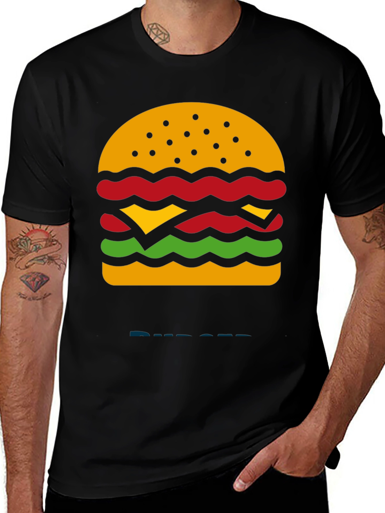 Variant 27 of Burger Graphic Tee - Casual Comfort