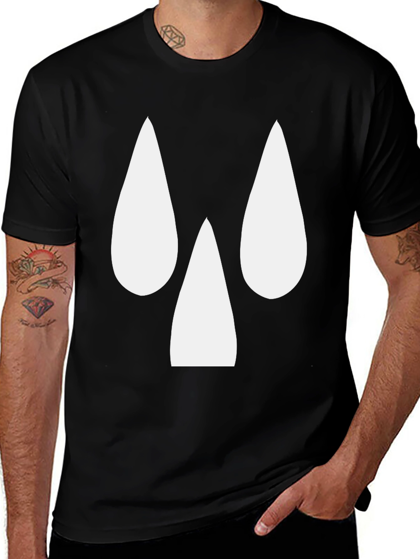 Variant 28 of Abstract Face Graphic Black T-Shirt