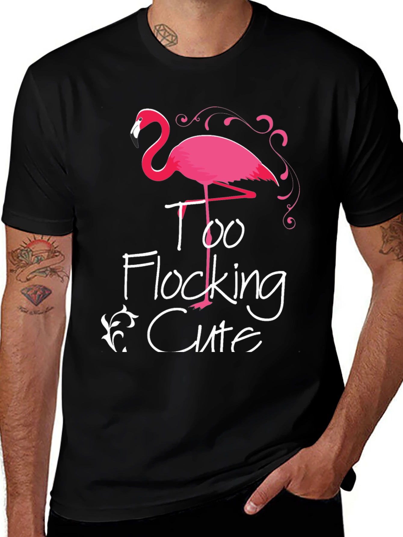 Variant 24 of Too Flocking Cute Flamingo Graphic Tee