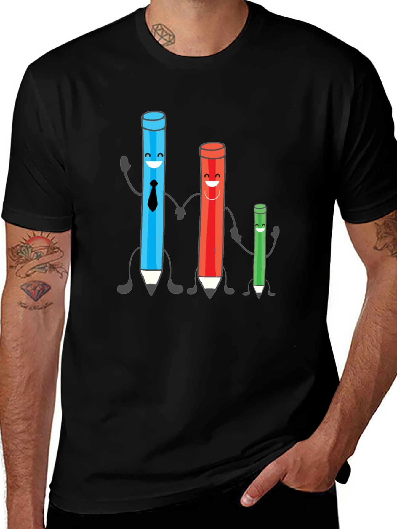 Variant 20 of Cartoon Pencil Family T-Shirt