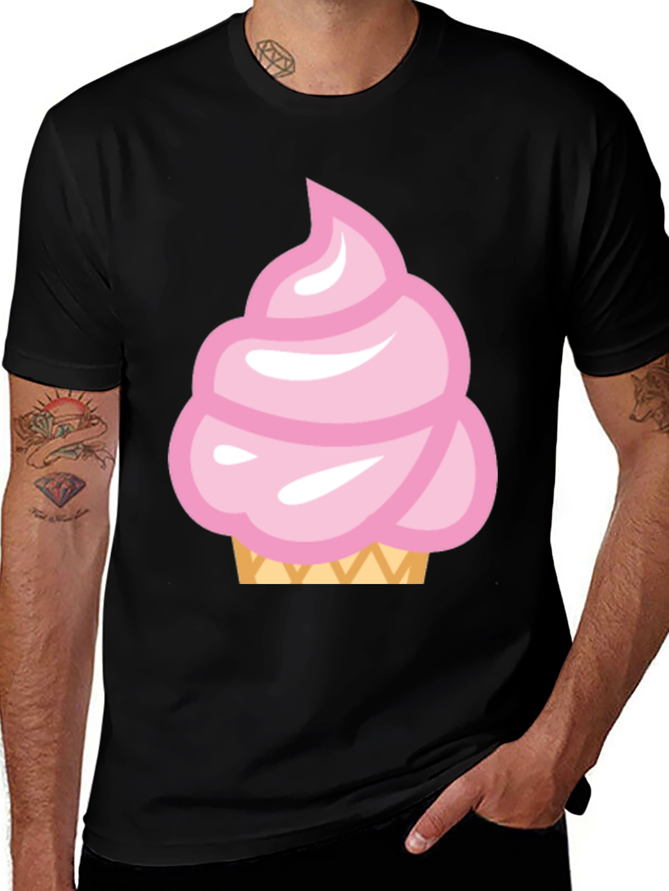 Variant 14 of Pink Ice Cream Cone Graphic T-Shirt