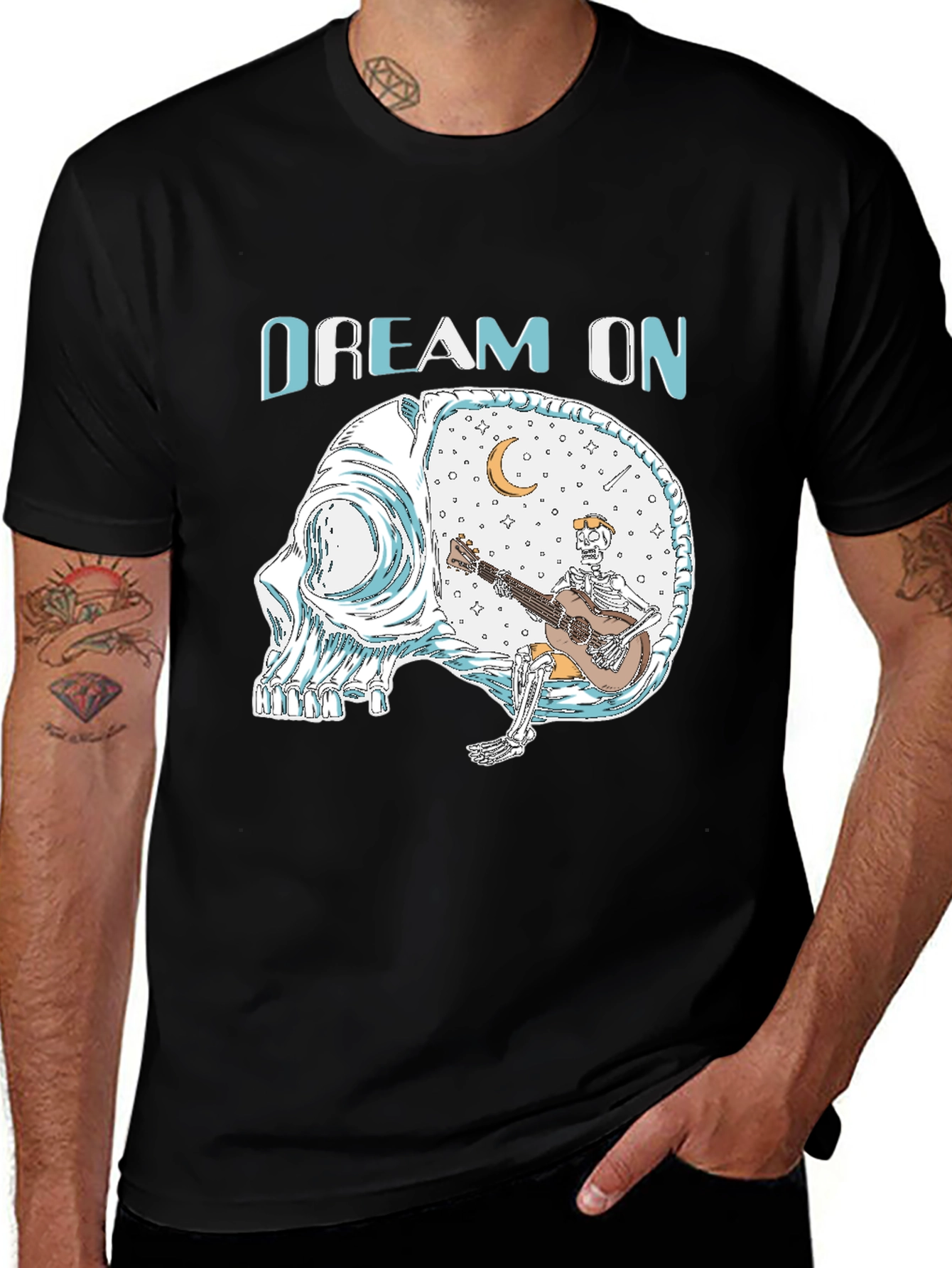 Variant 14 of Dream On Skeleton Guitar T-Shirt
