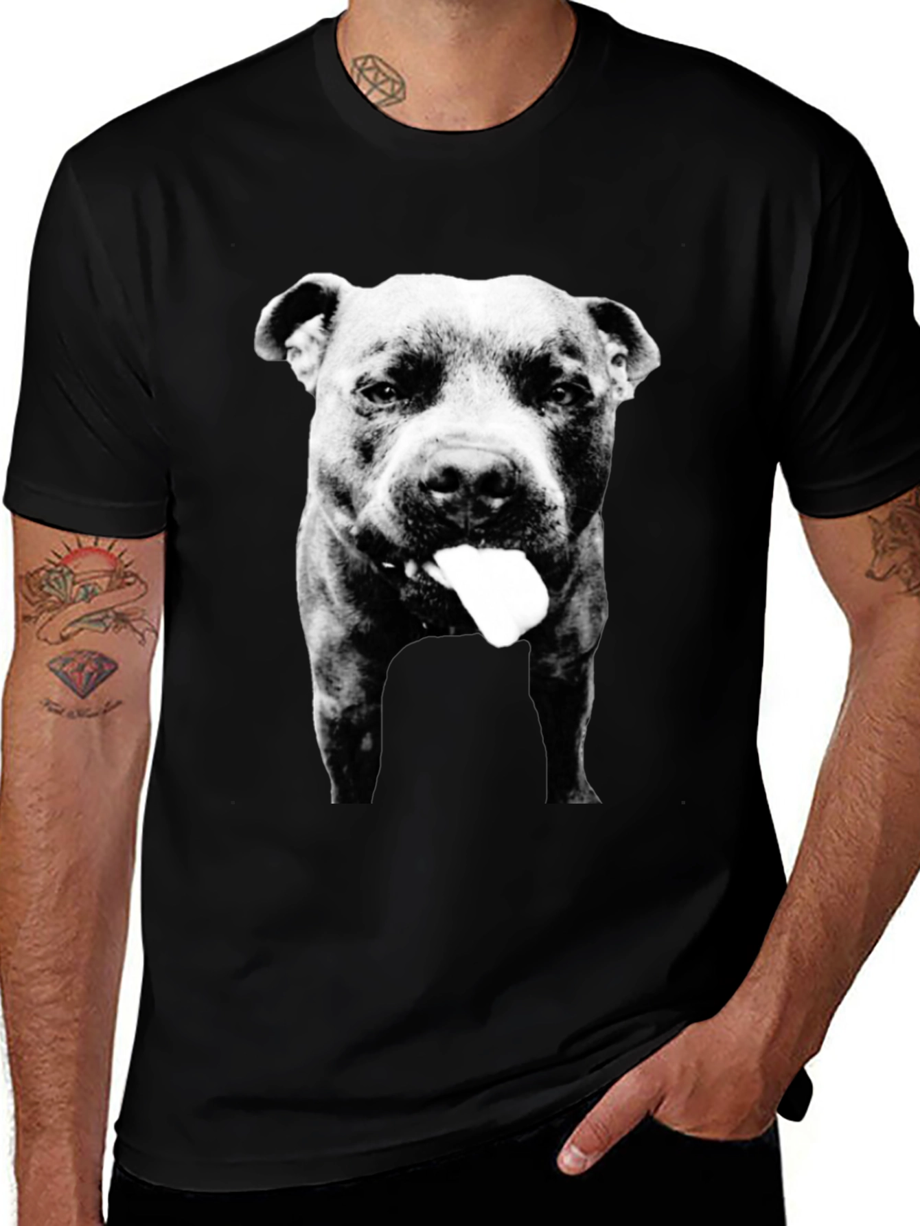 Variant 8 of Pitbull Tongue Out Graphic Tee