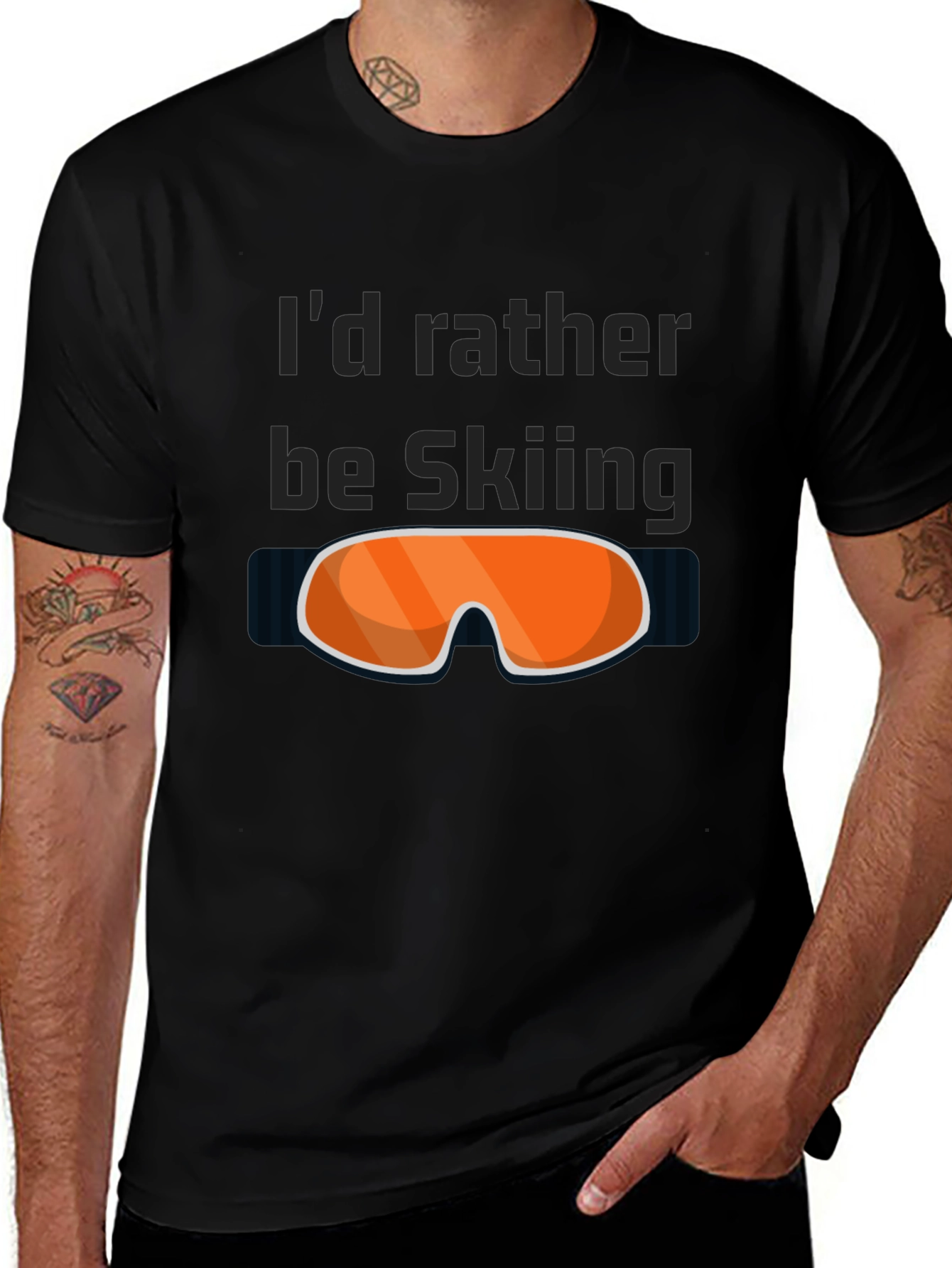 Variant 30 of Skiing T-Shirt - I'd Rather Be Skiing