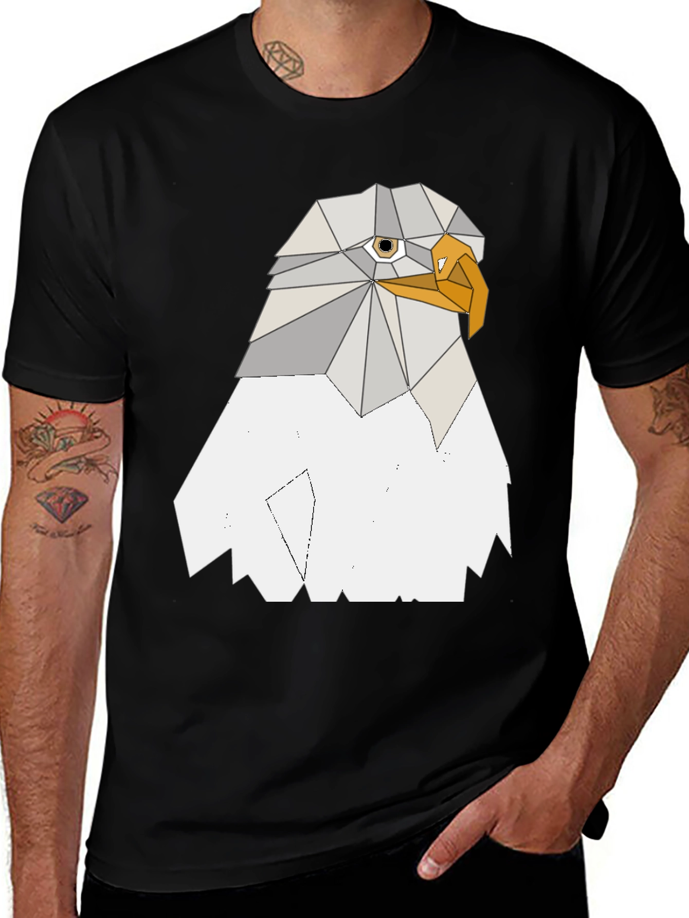 Variant 14 of Geometric Eagle Graphic Tee - Cool Poly Art Design