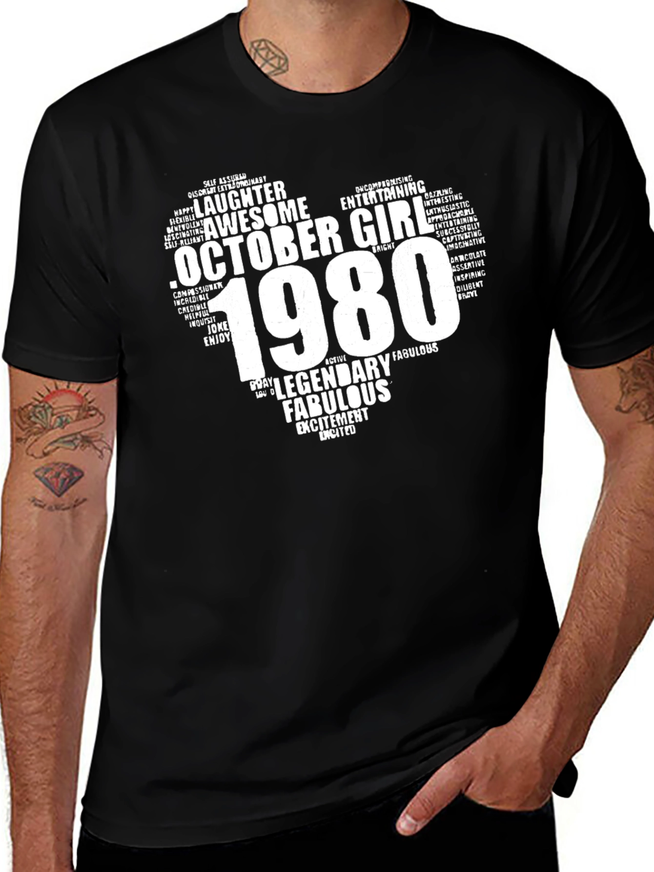 Variant 21 of October Girl 1980 Birthday T-Shirt