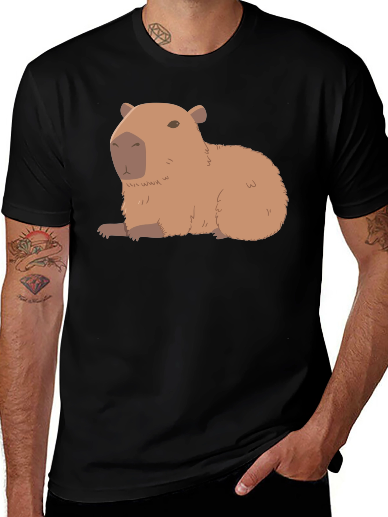 Variant 22 of Capybara Graphic Tee - Relaxed Rodent Style