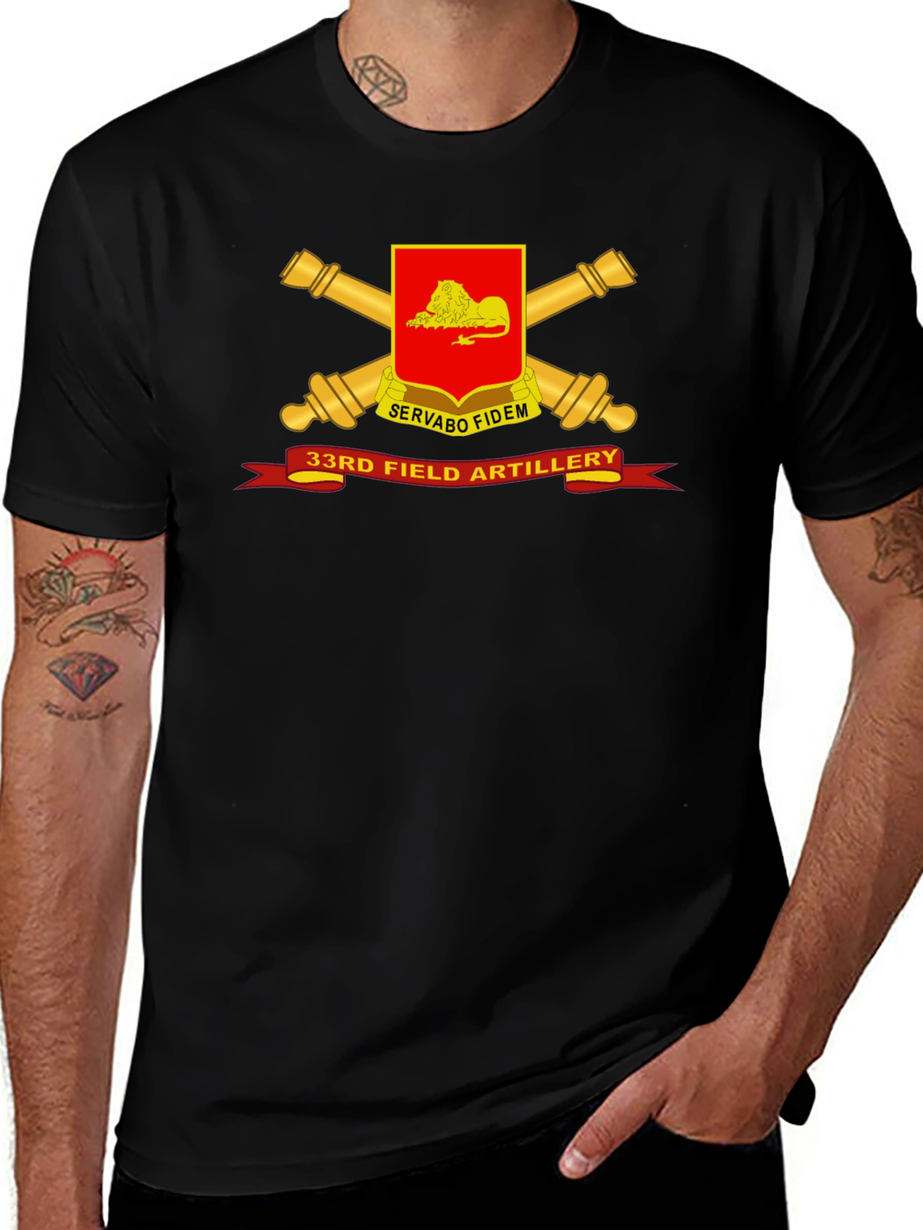 Variant 24 of 33rd Field Artillery T-Shirt - Servabo Fidem