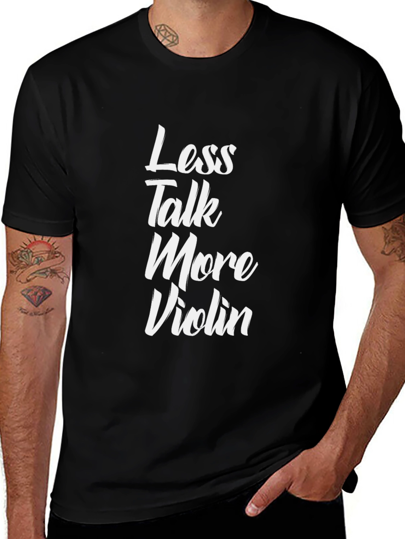 Less Talk More Violin - Black T-shirt