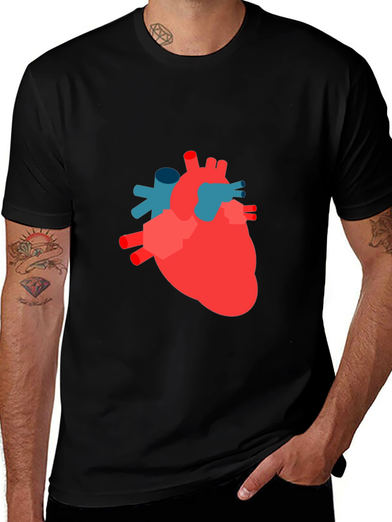 Variant 17 of Anatomical Heart Graphic Tee - Modern Style