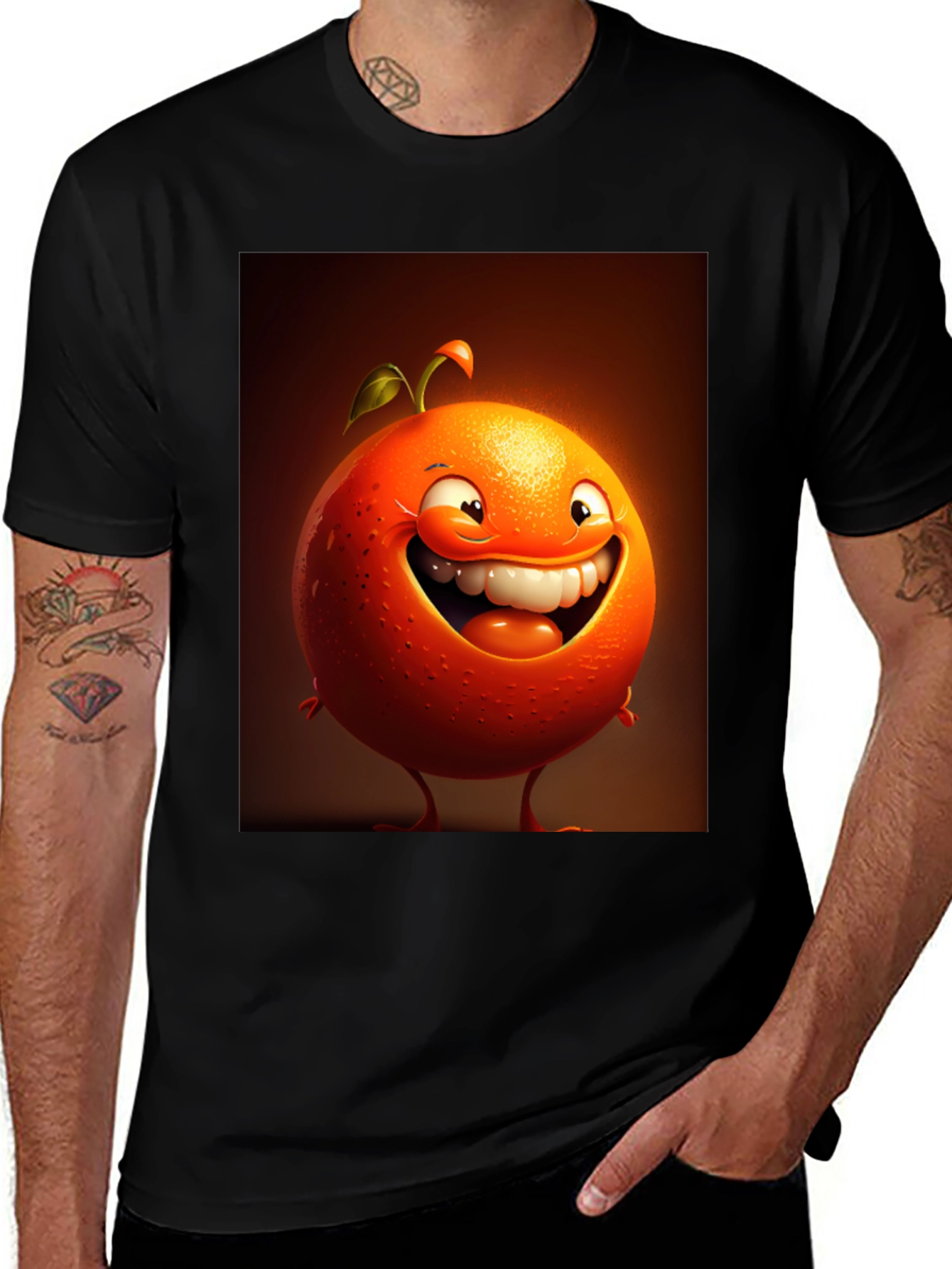 Variant 20 of Funny Orange Character Graphic Tee