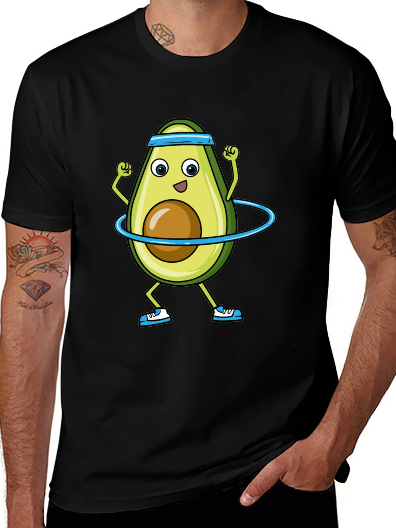 Variant 13 of Funny Avocado Hula Hoop T-Shirt
