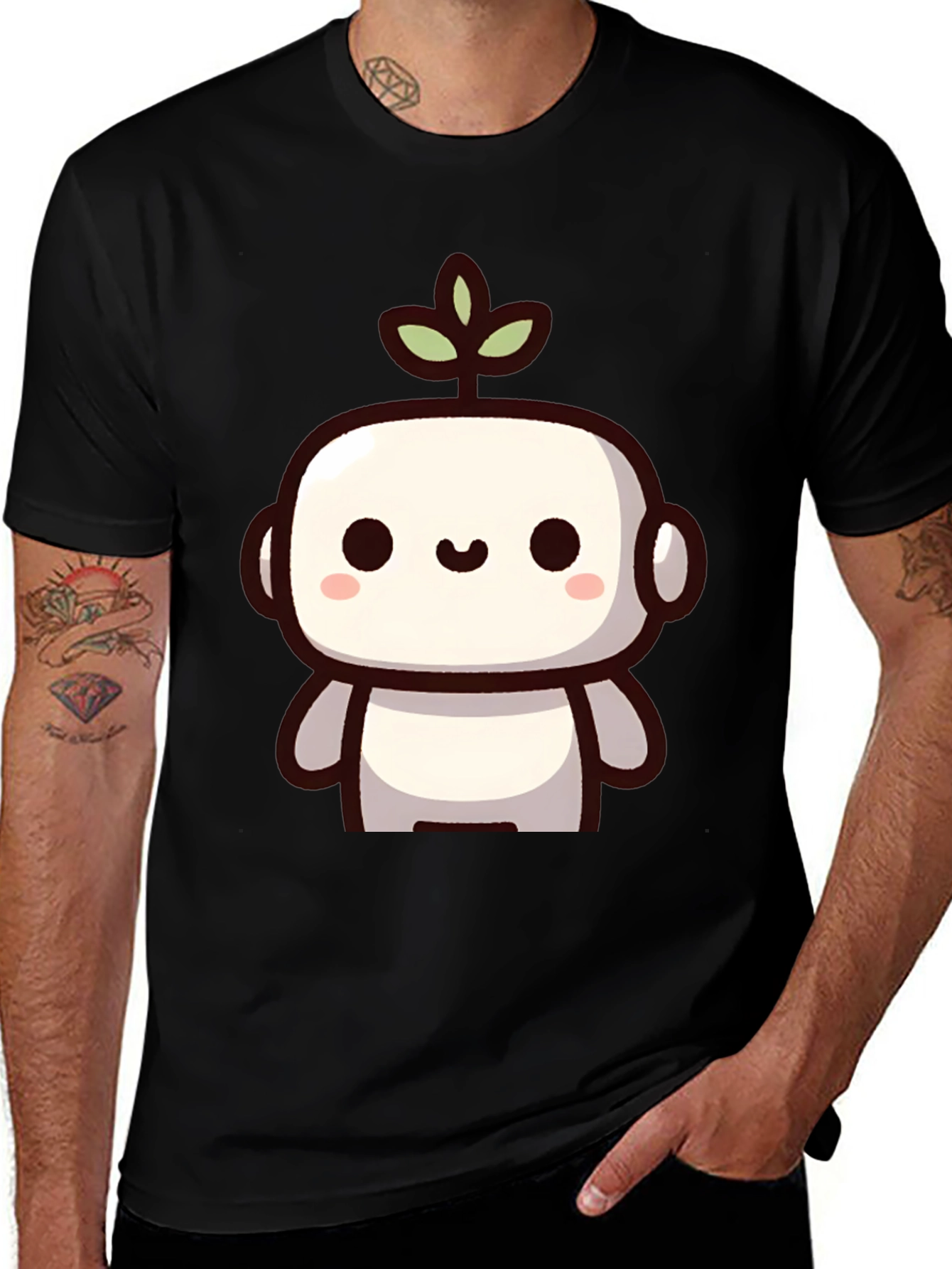 Variant 15 of Cute Robot Plant Graphic T-Shirt
