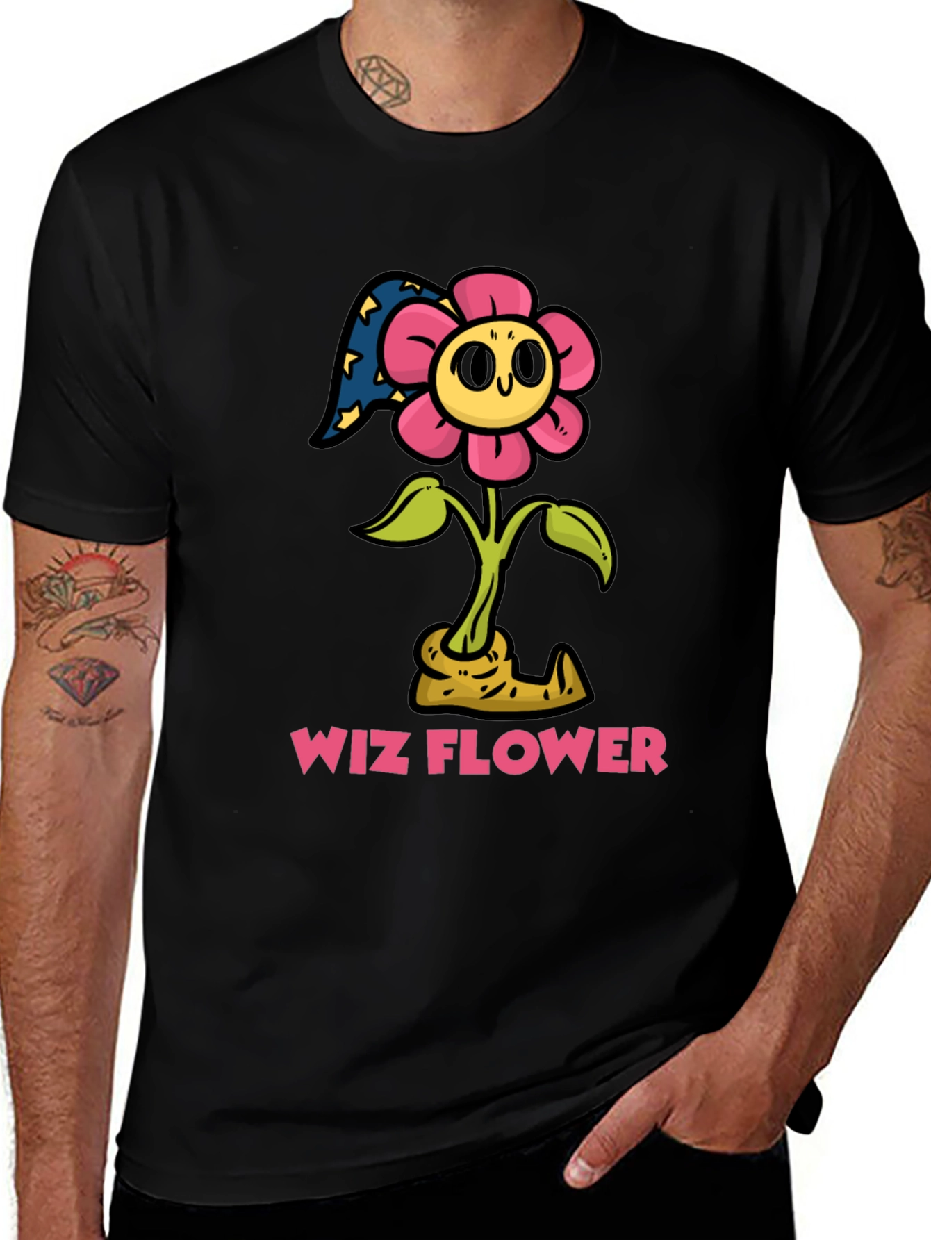 Variant 26 of Wiz Flower Graphic Tee - Unique Cartoon Design