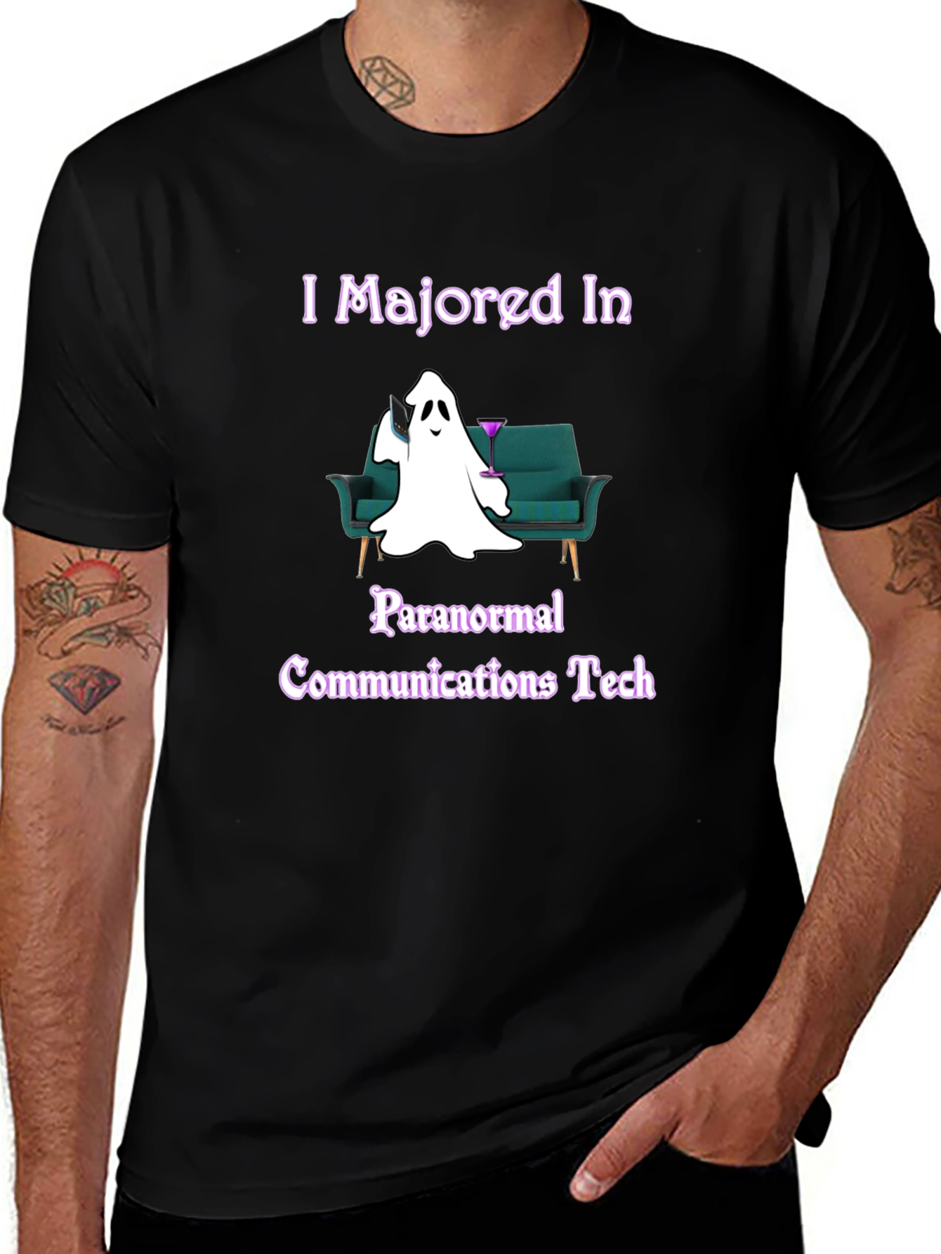 Variant 14 of I Majored in Paranormal Communications Tech T-Shirt