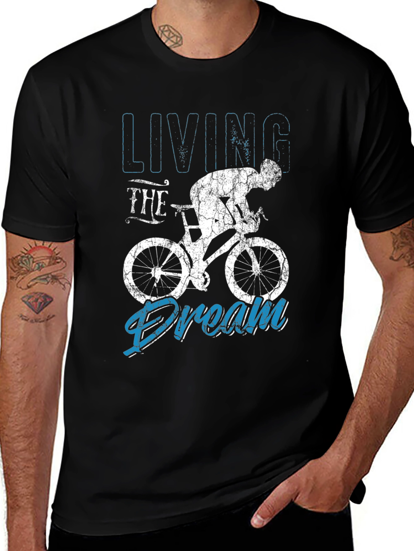 Variant 6 of Living the Dream Cycling Black T-Shirt
