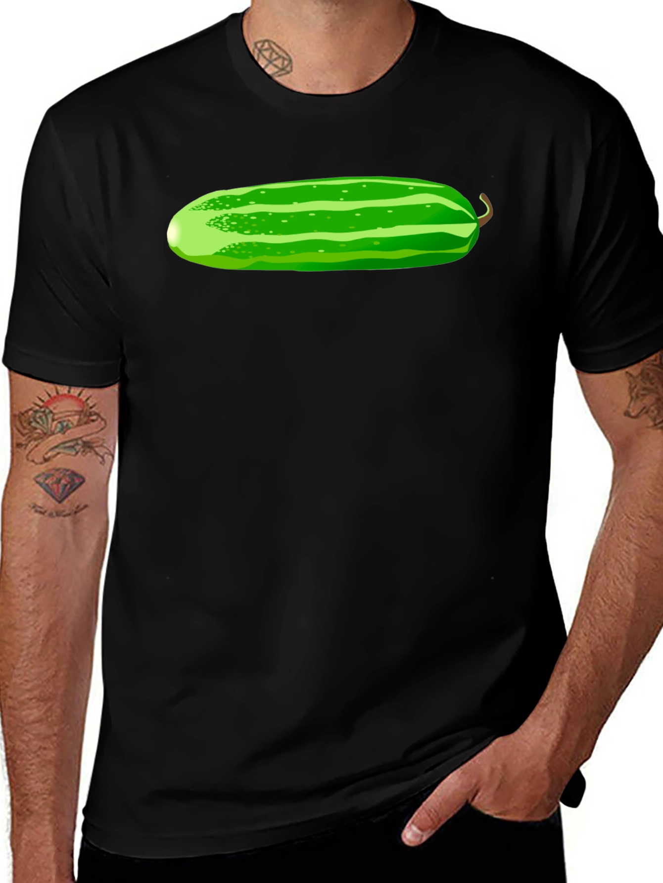 Cucumber T-Shirt - Black Cotton Tee