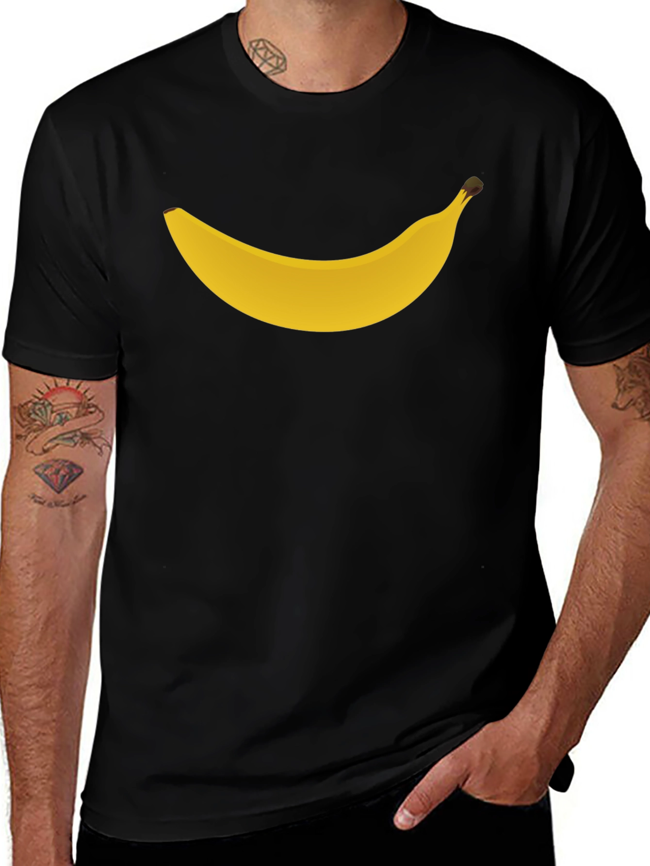 Variant 16 of Banana Graphic Tee - Black Casual T-Shirt
