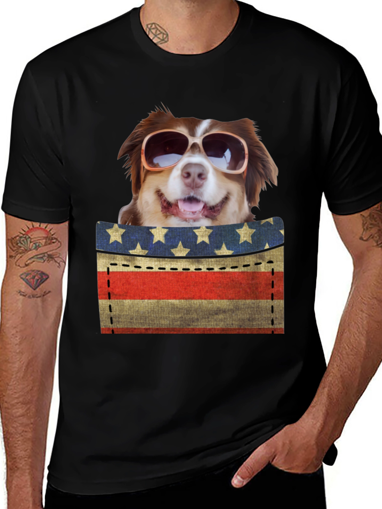 Variant 25 of Cool Dog in Pocket T-Shirt
