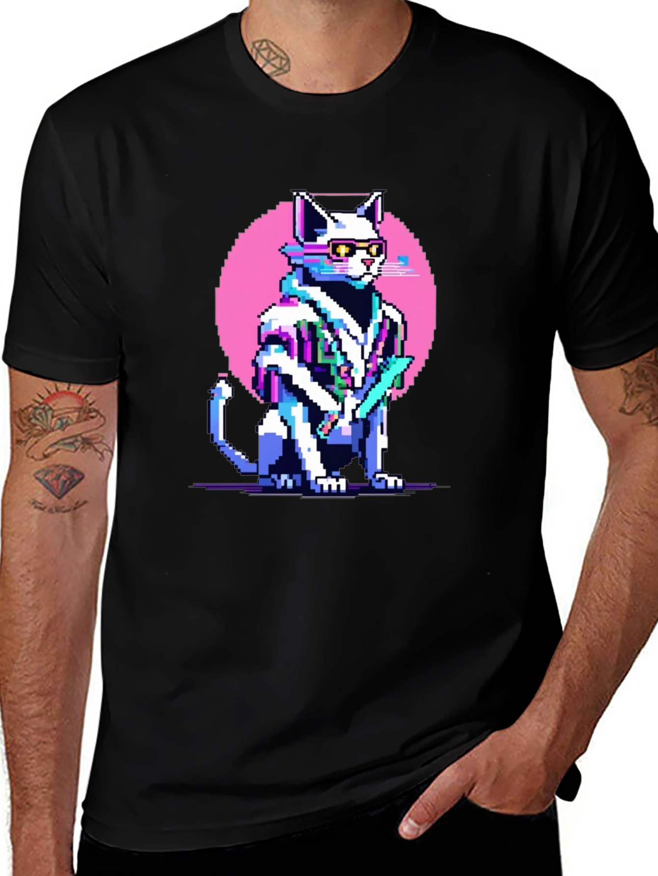 Pixel Cat Retro T-Shirt