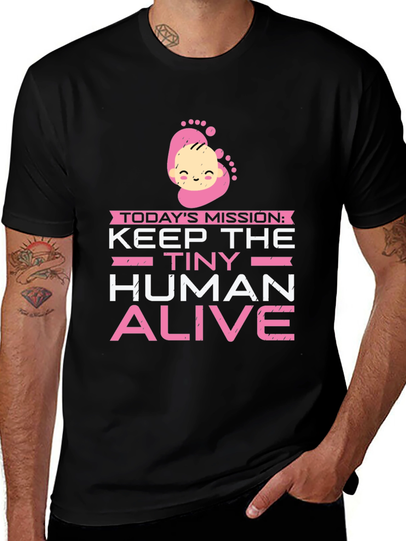 Variant 18 of Keep Tiny Human Alive T-Shirt - New Parent Apparel