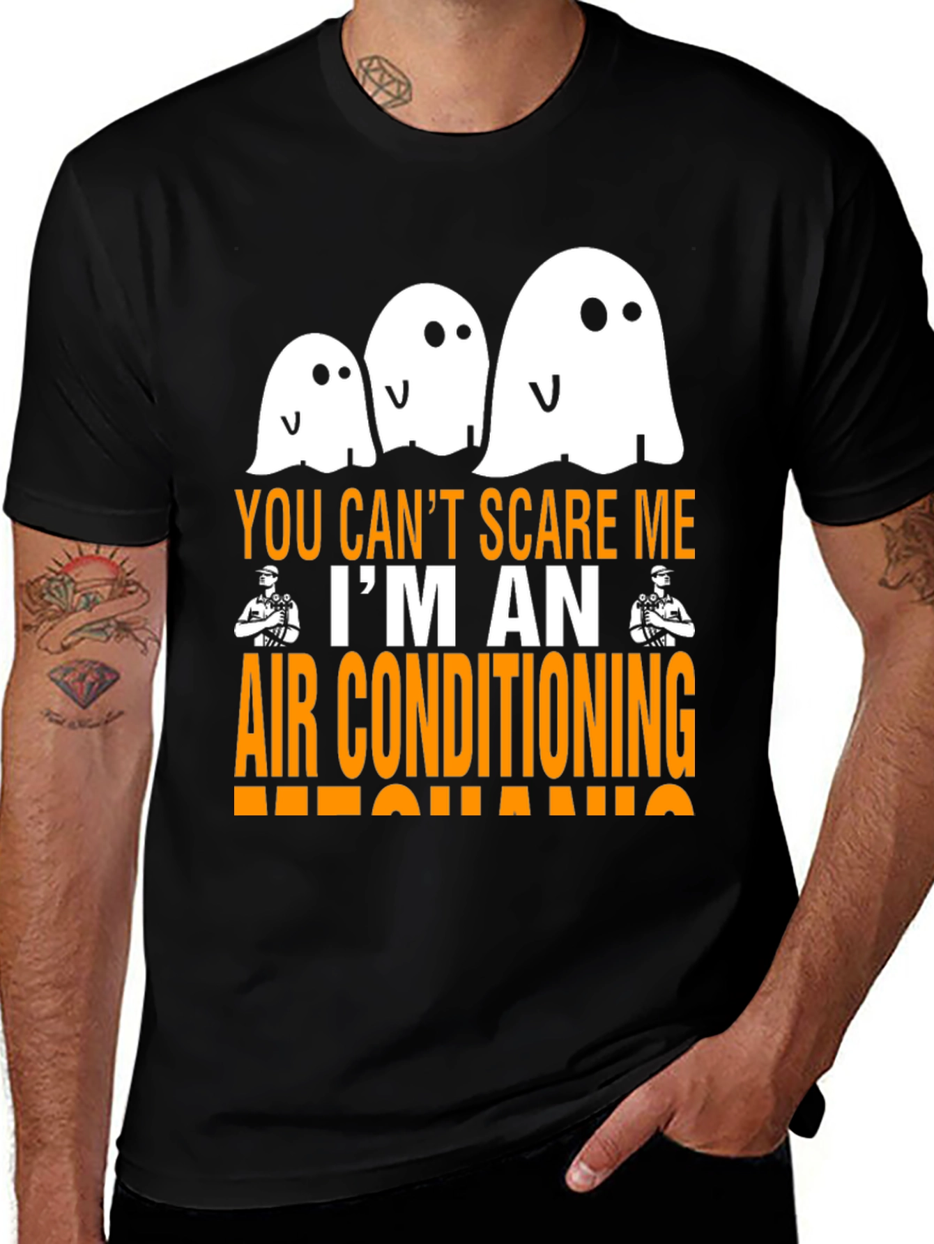 Variant 22 of Funny Halloween Air Conditioning Mechanic T-Shirt