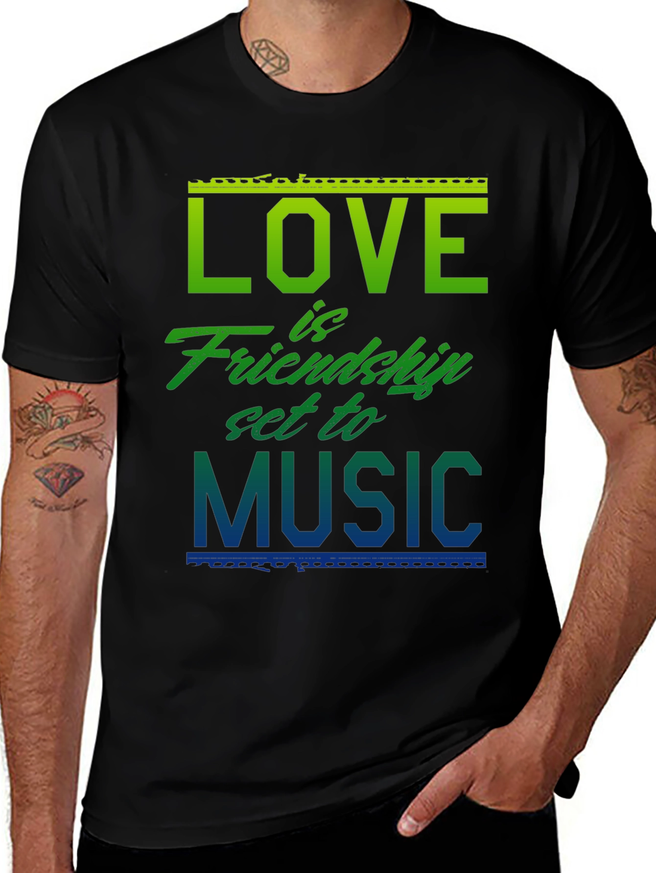 Variant 9 of Love Friendship Music Graphic T-Shirt