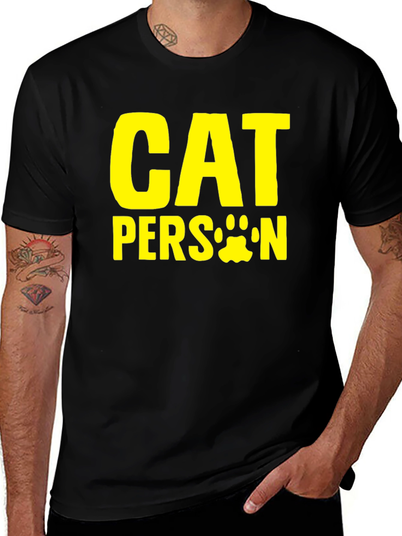 Black Cat Person T-Shirt - Funny Pet Lover Tee main image