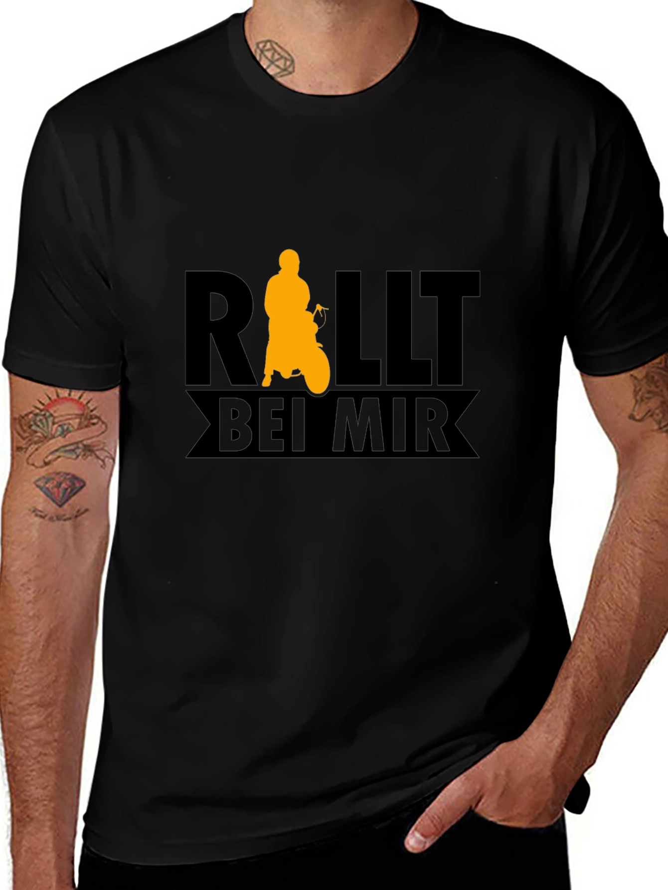 Variant 30 of Rallt Bei Mir Graphic T-Shirt - Motorcycle Design