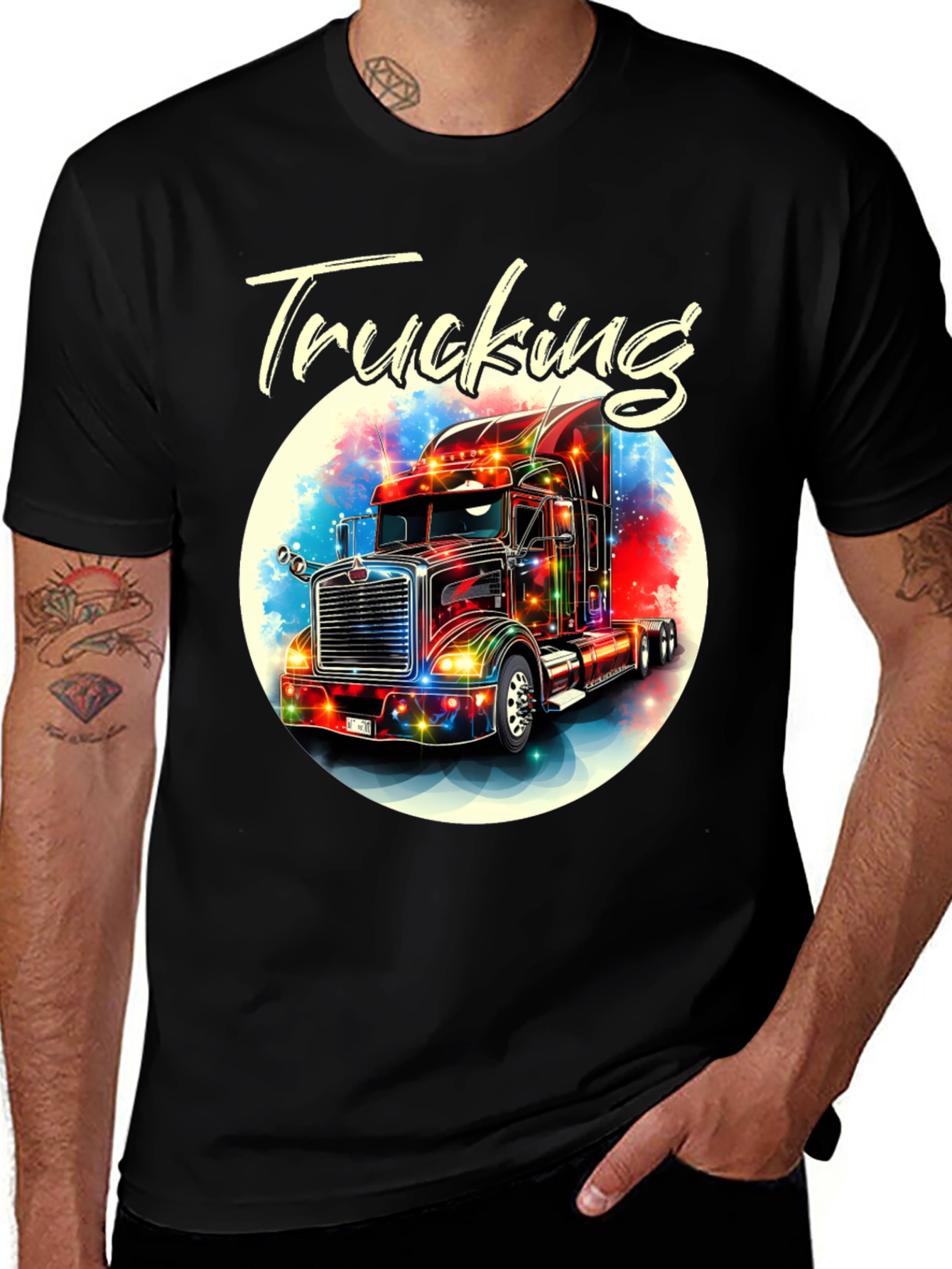 Trucking T-Shirt: Colorful Semi Truck Design