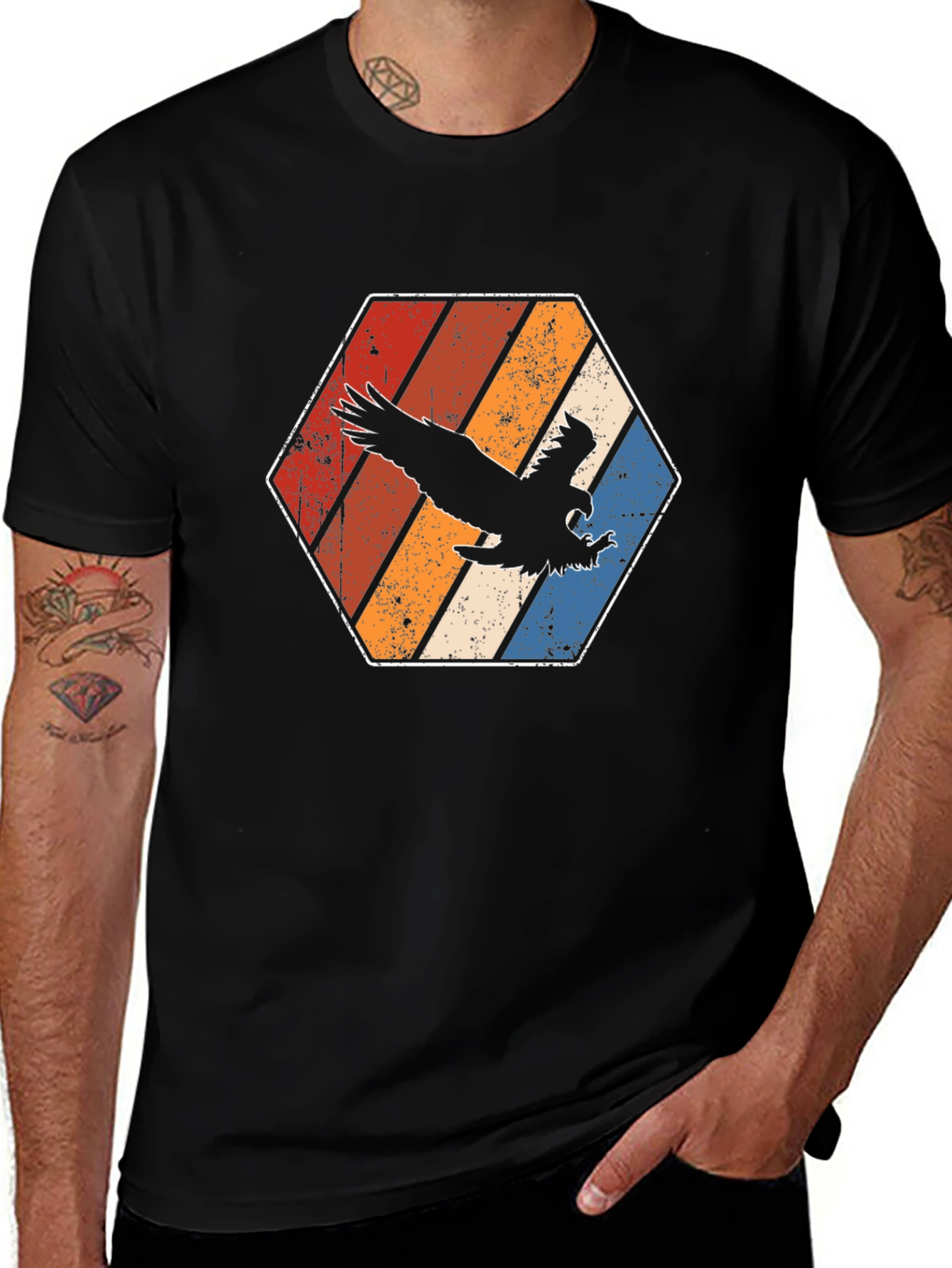 Variant 14 of Retro Eagle Hexagon T-Shirt