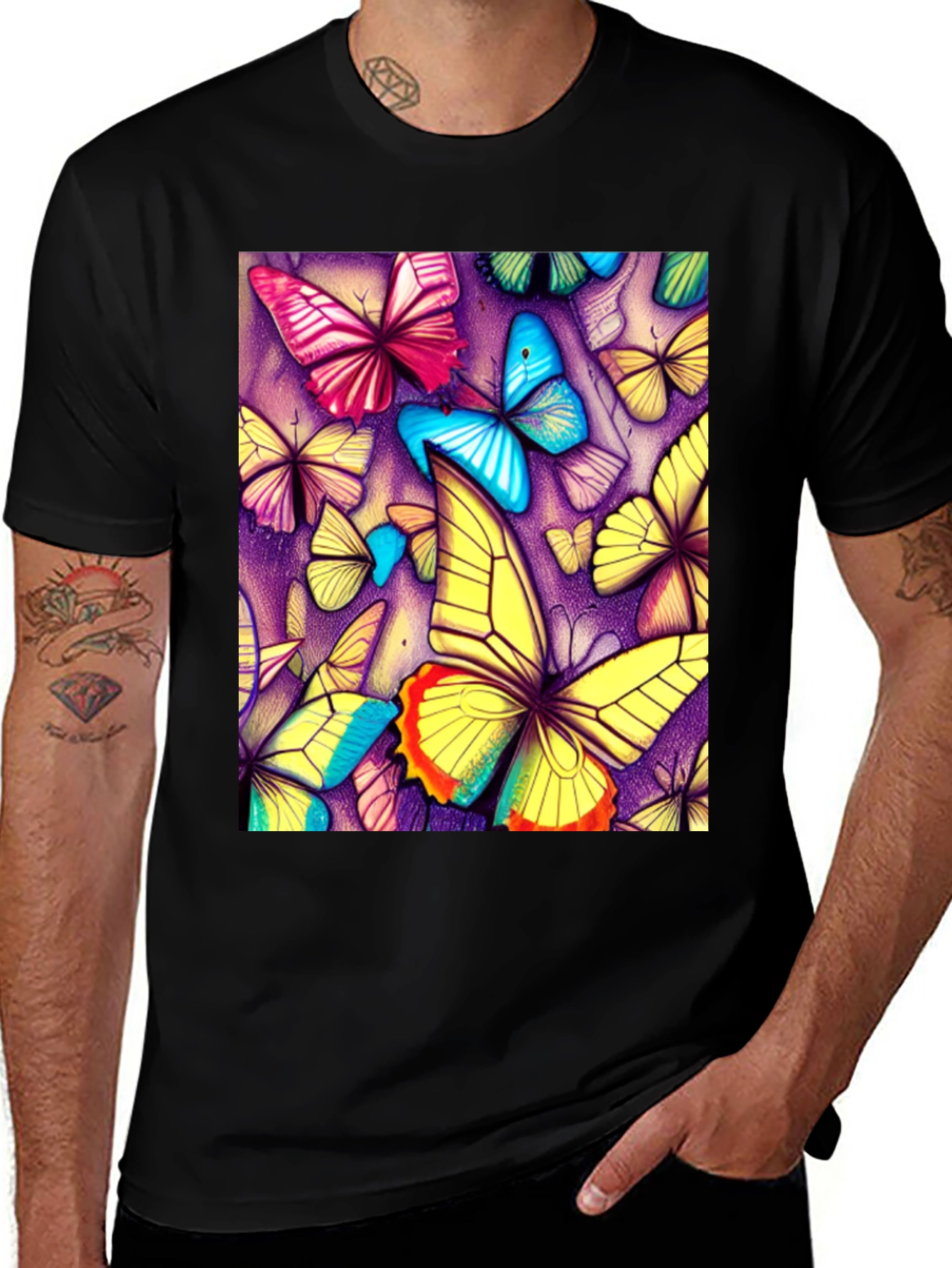 Variant 4 of Butterfly Art Graphic Tee - Unique Pattern