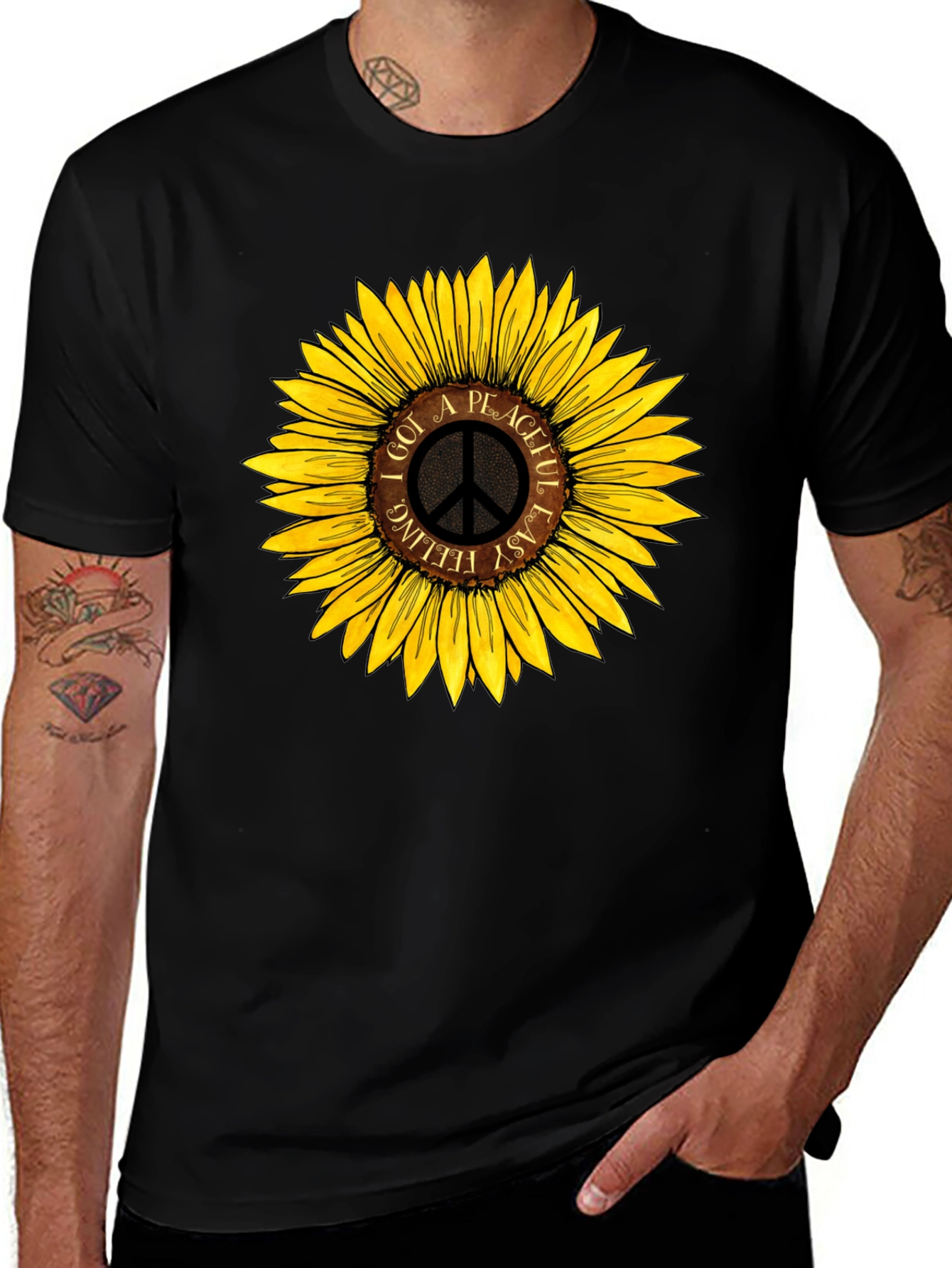 Variant 27 of Peaceful Sunflower Graphic T-Shirt